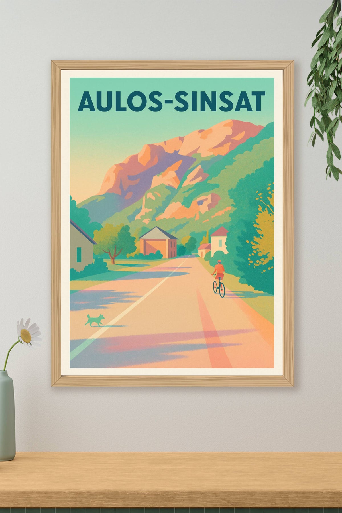 Affiche Aulos-Sinsat — Invitation à la balade en montagne · poster d'art de Aulos-Sinsat