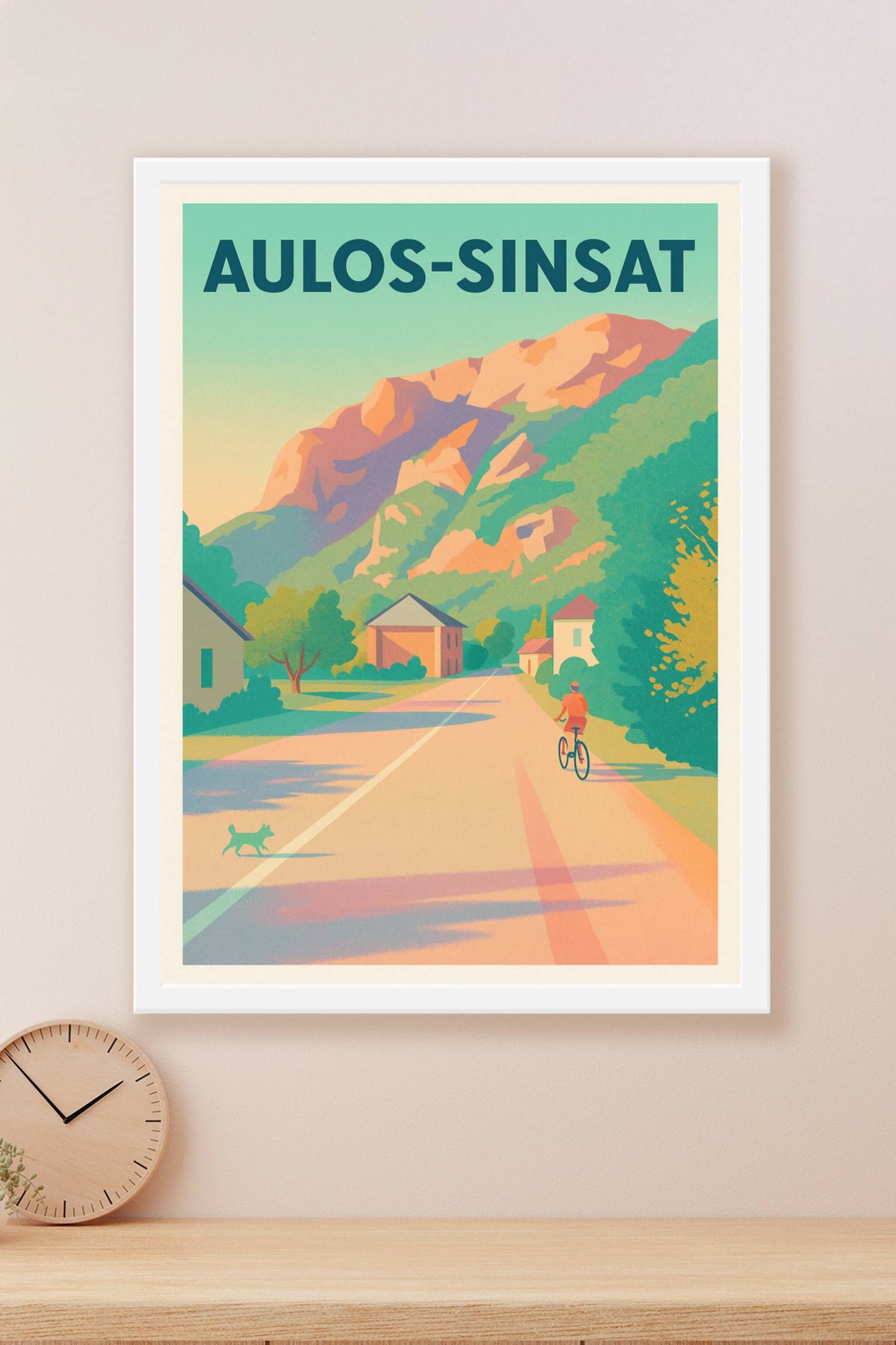 Affiche Aulos-Sinsat — Invitation à la balade en montagne · poster d'art de Aulos-Sinsat