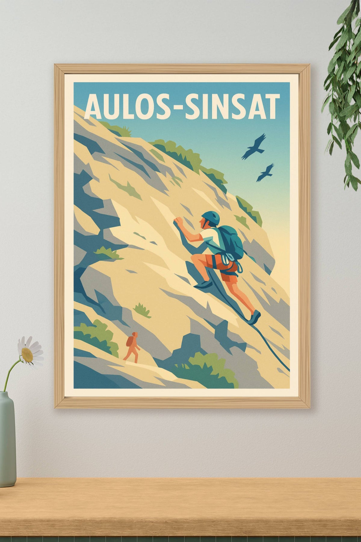 Affiche Aulos-Sinsat — Passion Montagne et Escalade · poster d'art de Aulos-Sinsat