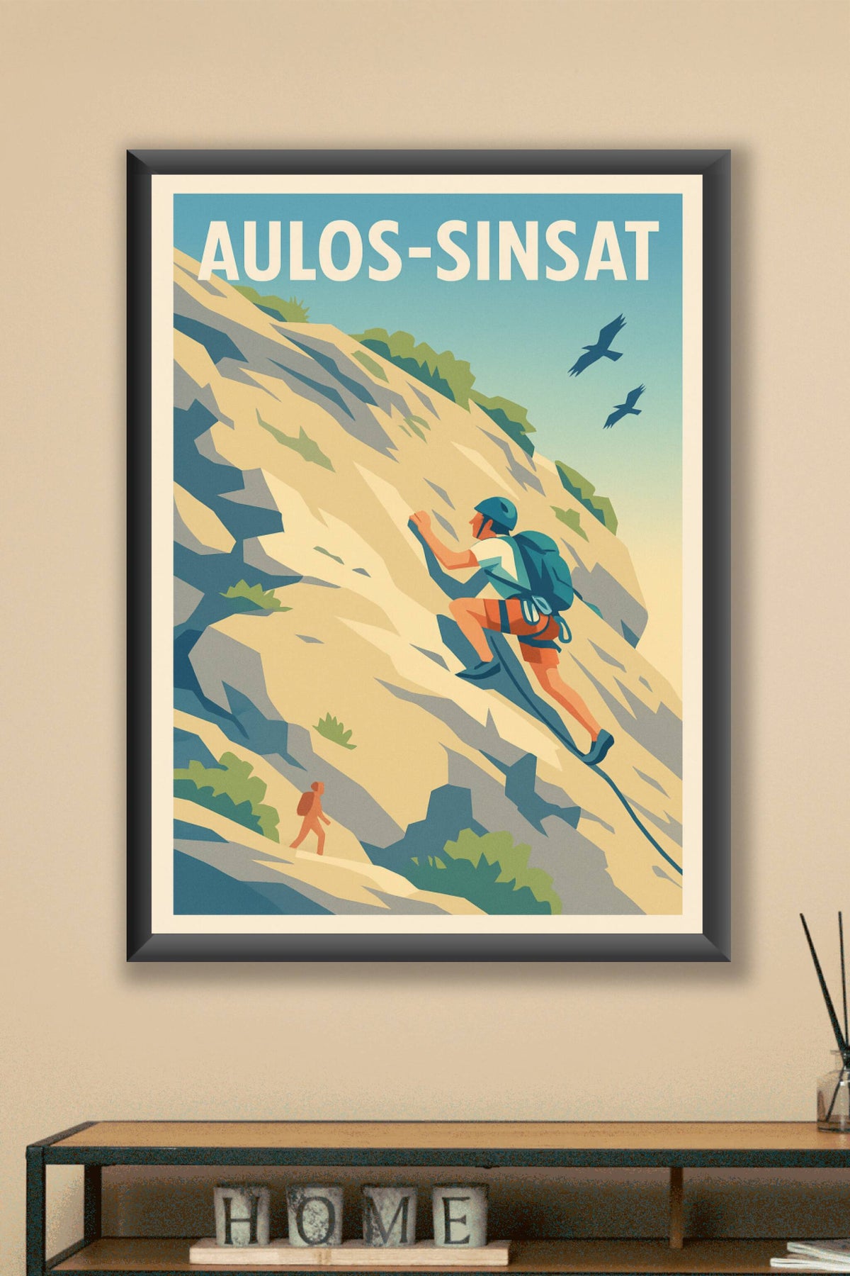 Affiche Aulos-Sinsat — Passion Montagne et Escalade · poster d'art de Aulos-Sinsat