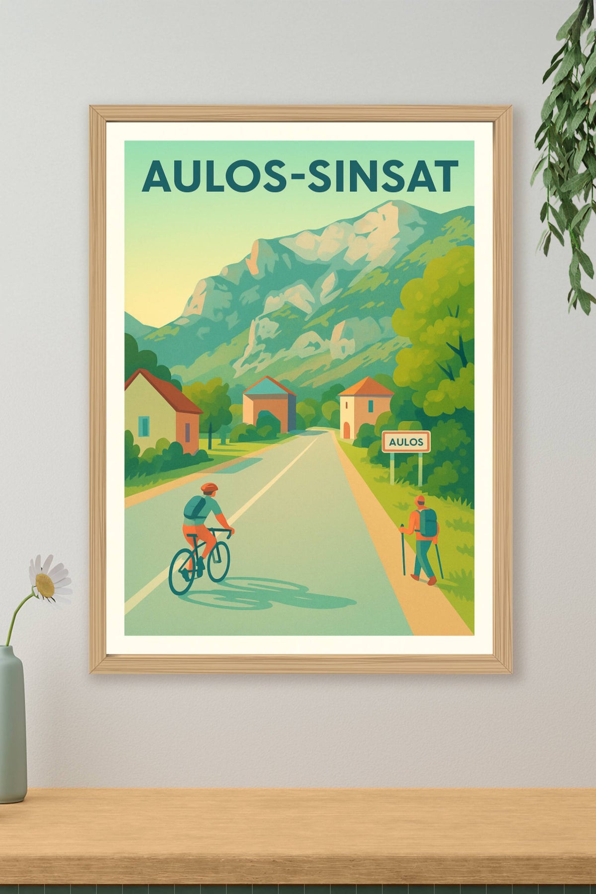 Affiche Aulos-Sinsat — Escapade en montagne et nature · poster d'art de Aulos-Sinsat