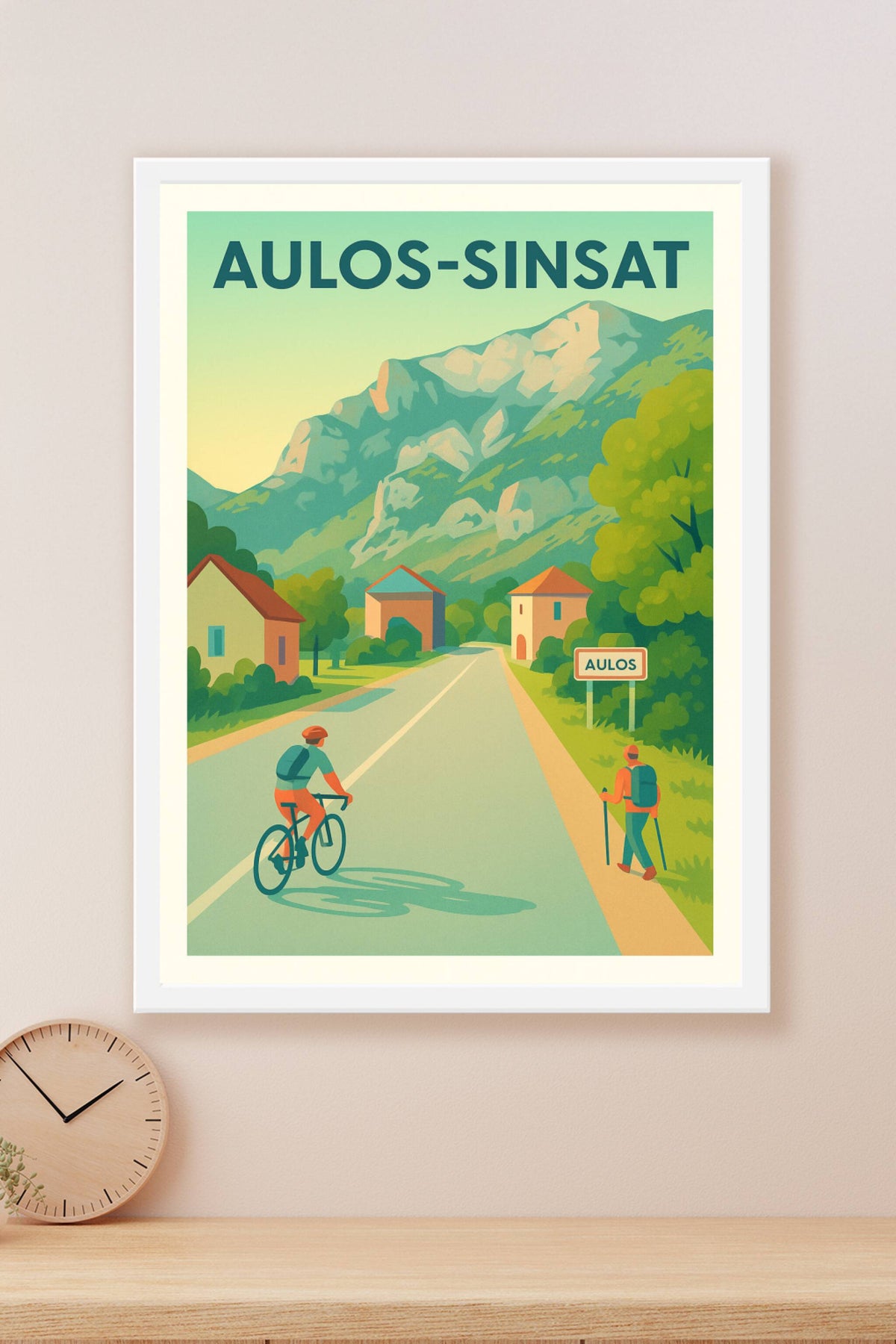 Affiche Aulos-Sinsat — Escapade en montagne et nature · poster d'art de Aulos-Sinsat