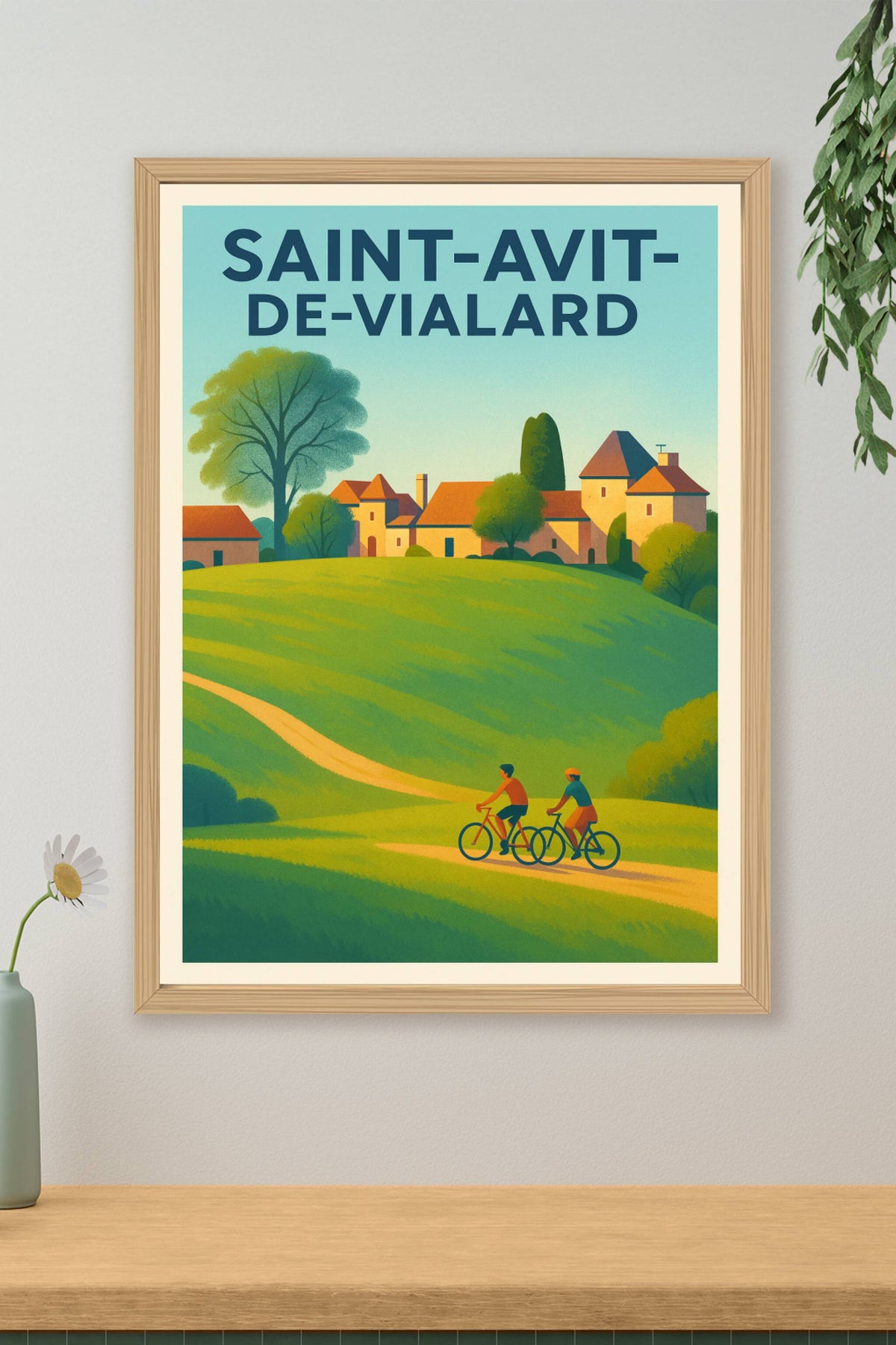 Affiche Saint-Avit-de-Vialard — Balade bucolique en Dordogne · poster d'art de Saint-Avit-de-Vialard