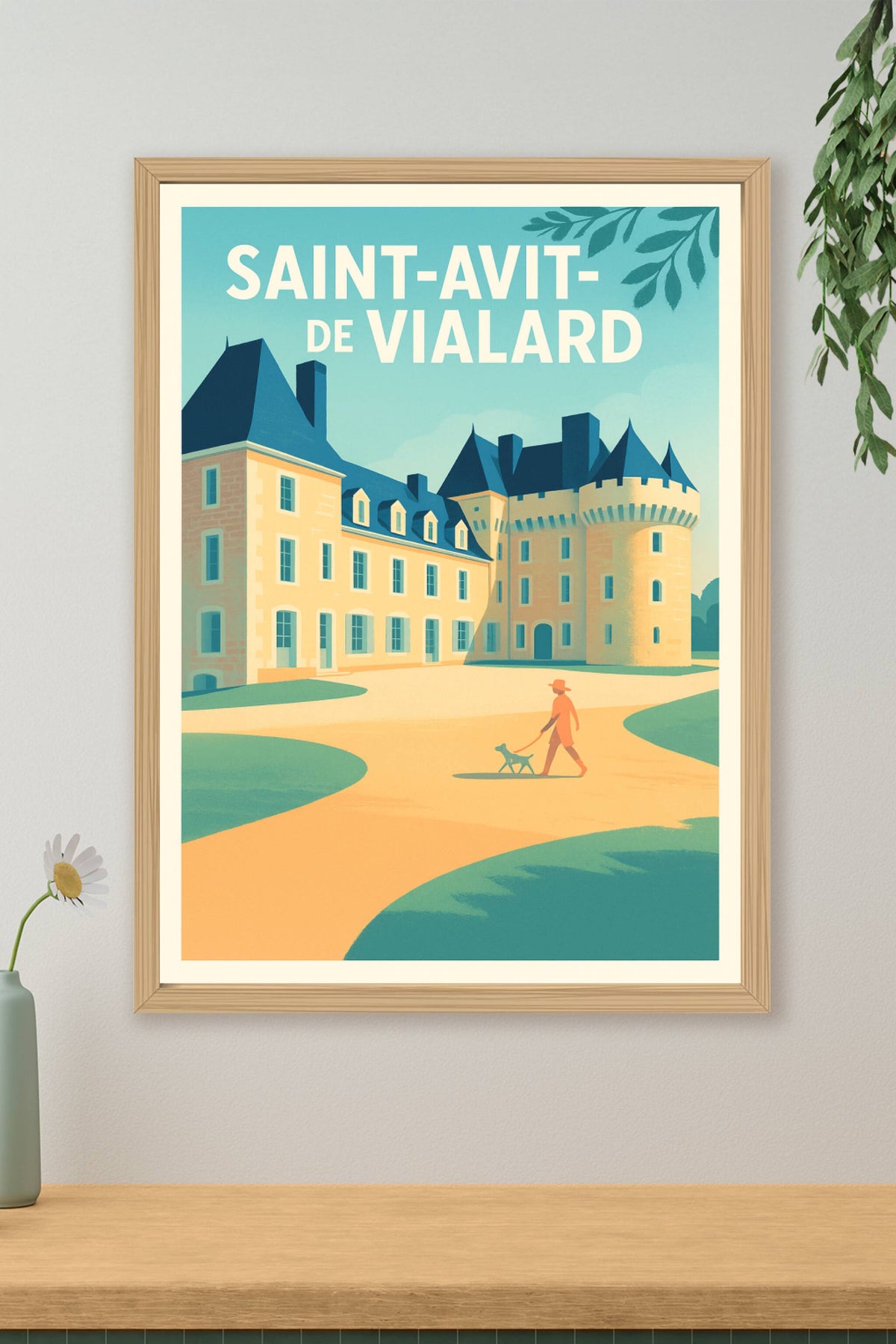 Affiche Saint-Avit-de-Vialard — Charme et Histoire au Château · poster d'art de Saint-Avit-de-Vialard