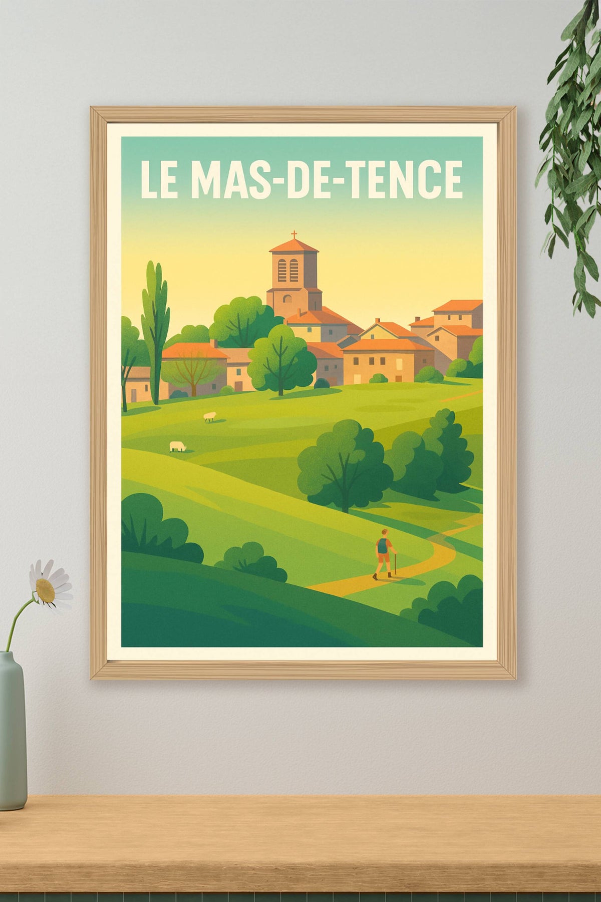 Affiche Le Mas-de-Tence — Invitation à la promenade bucolique · poster d'art de Le Mas-de-Tence