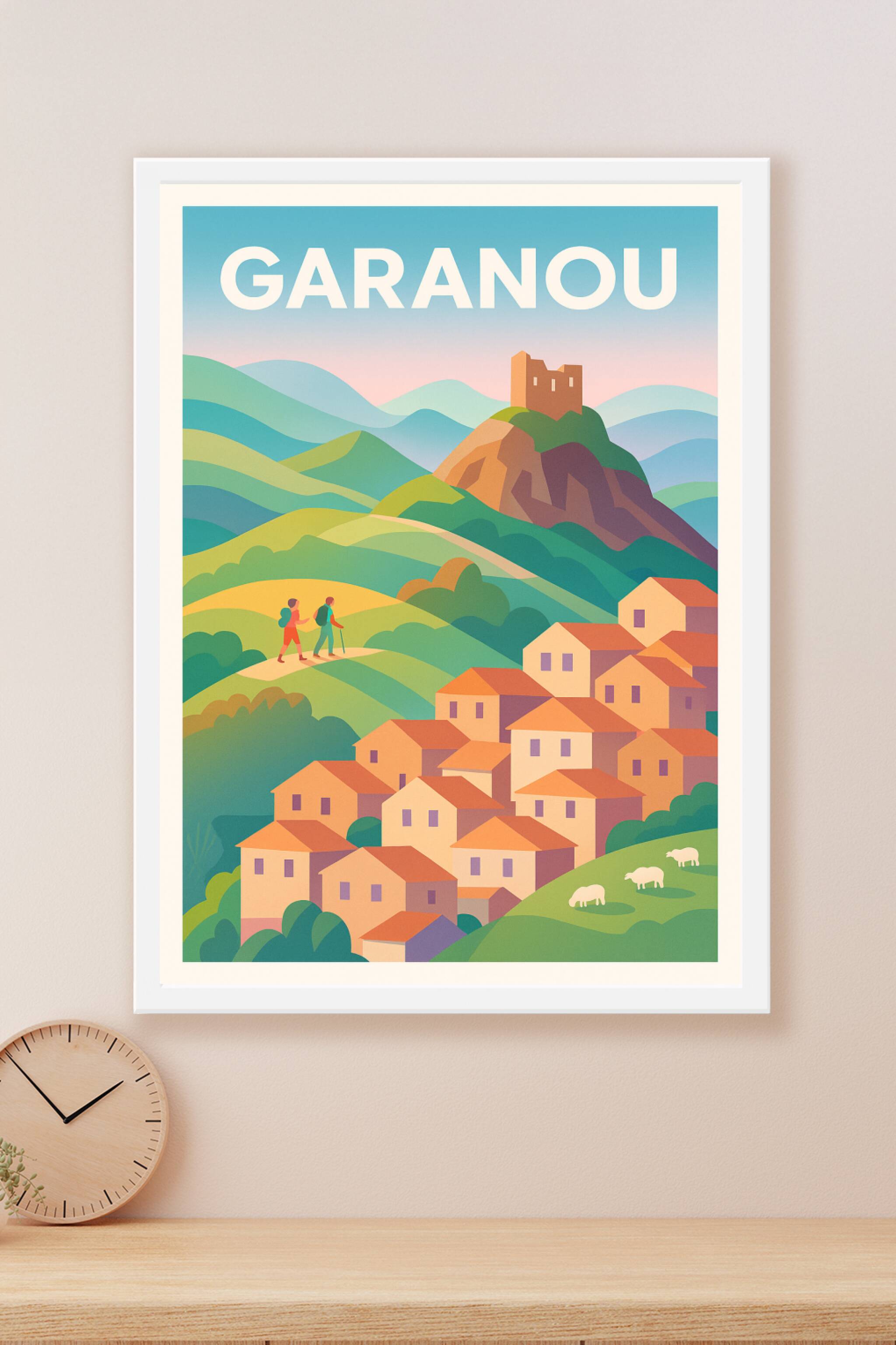 Affiche Garanou — Village perché au cœur des montagnes · poster d'art de Garanou