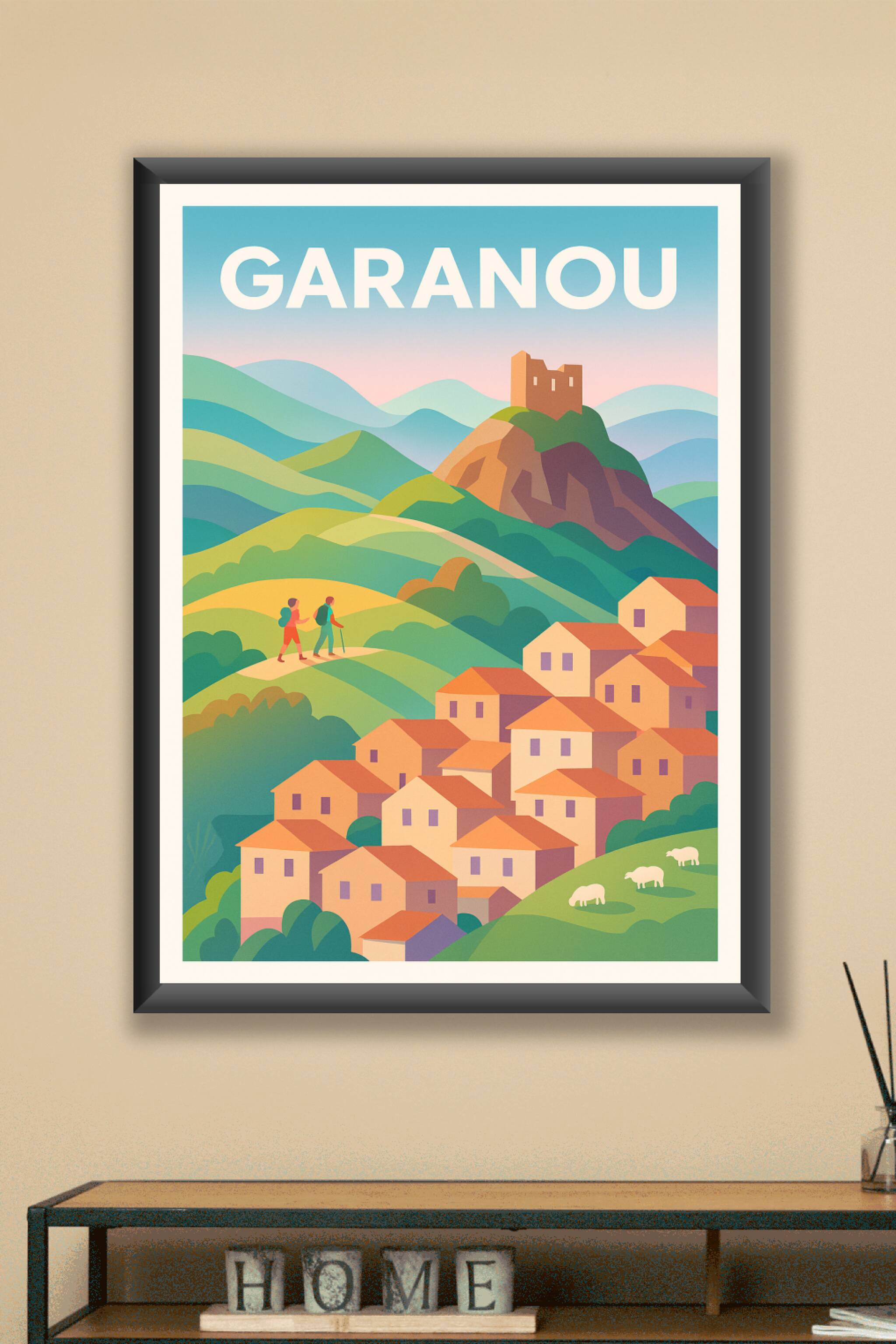 Affiche Garanou — Village perché au cœur des montagnes · poster d'art de Garanou