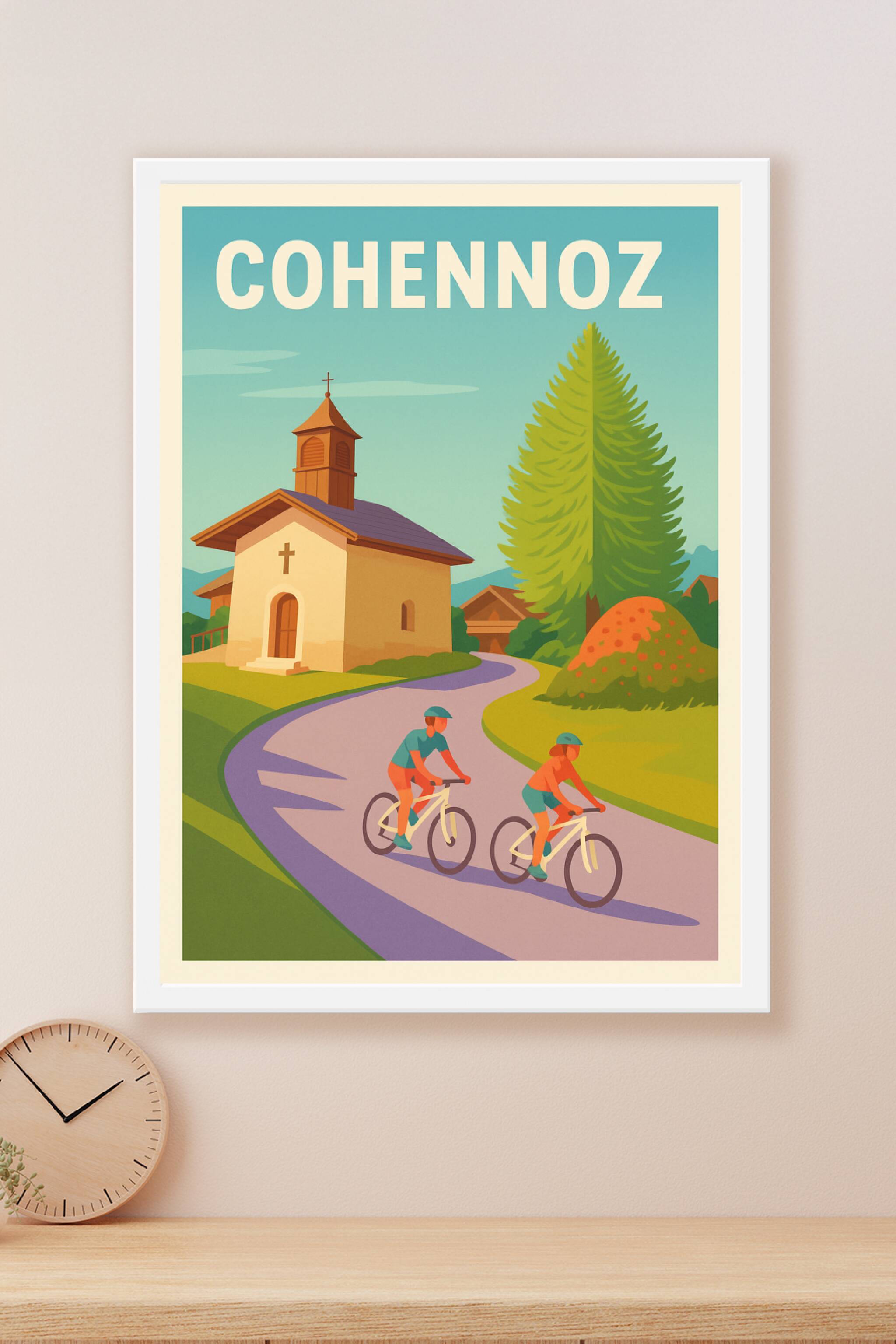 Affiche Cohennnoz — Évasion et nature à vélo · poster d'art de Cohennnoz