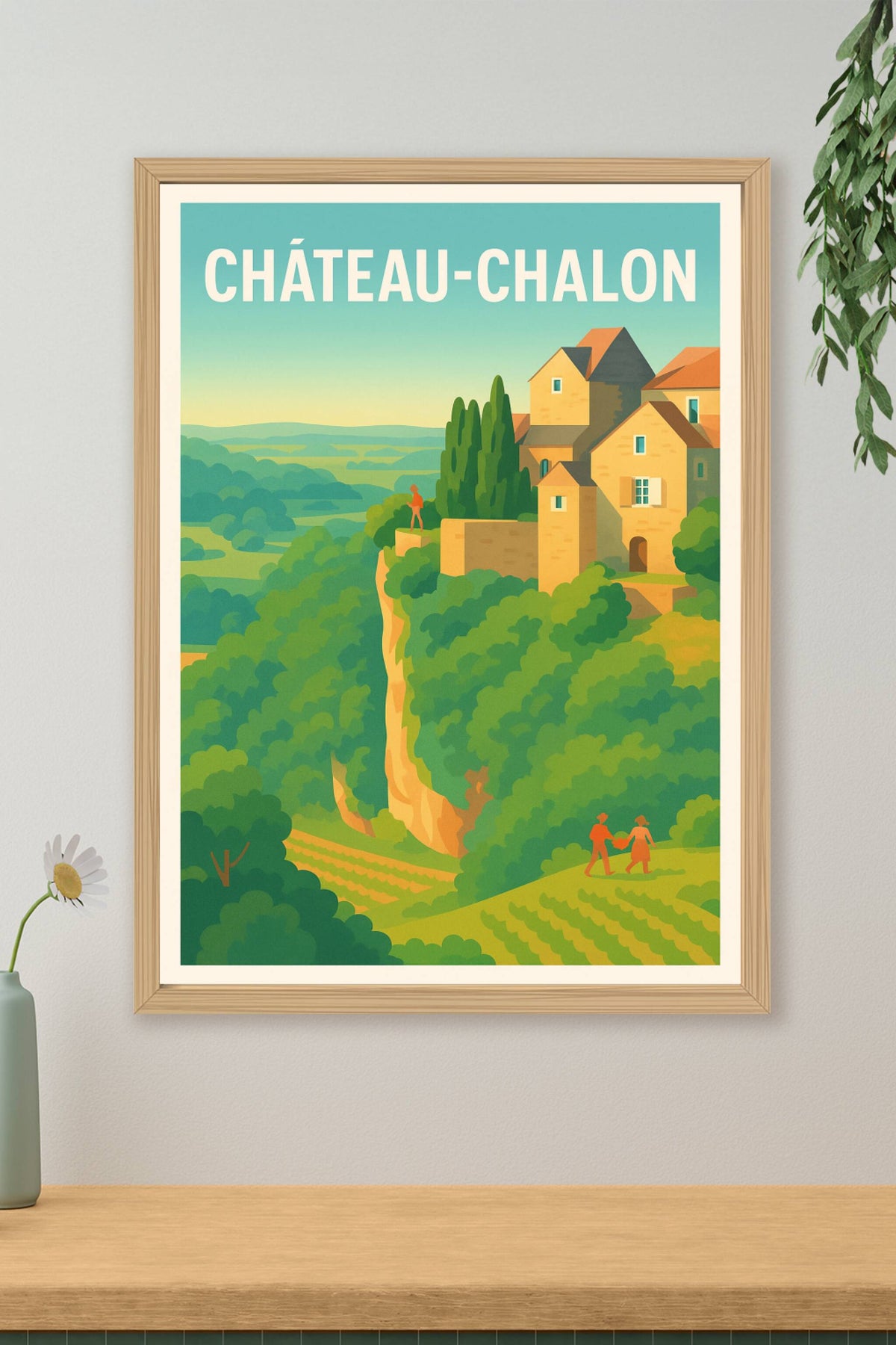 Affiche Château-Chalon — L'élégance naturelle du Jura · poster d'art de Château-Chalon