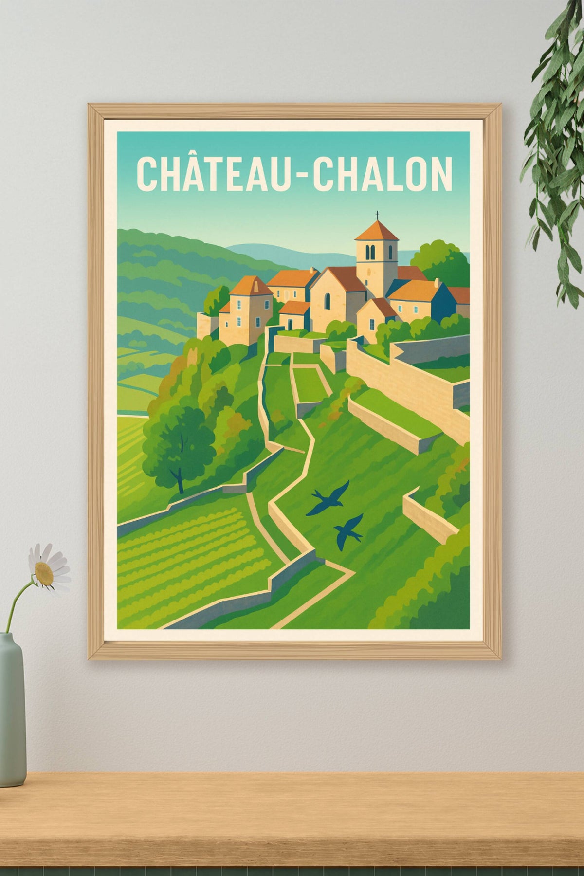 Affiche Château-Chalon — Charme et sérénité au cœur du Jura · poster d'art de Château-Chalon