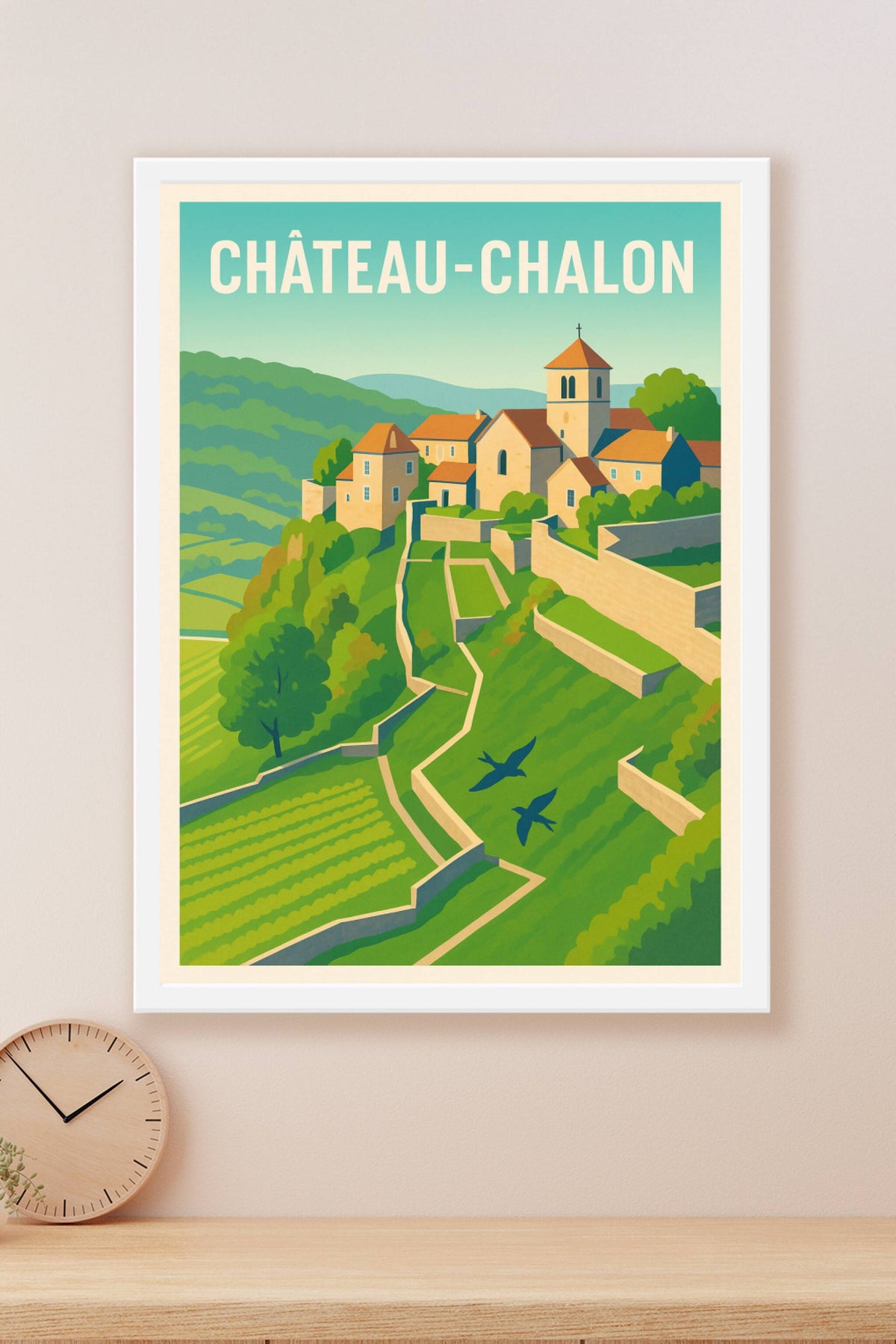 Affiche Château-Chalon — Charme et sérénité au cœur du Jura · poster d'art de Château-Chalon