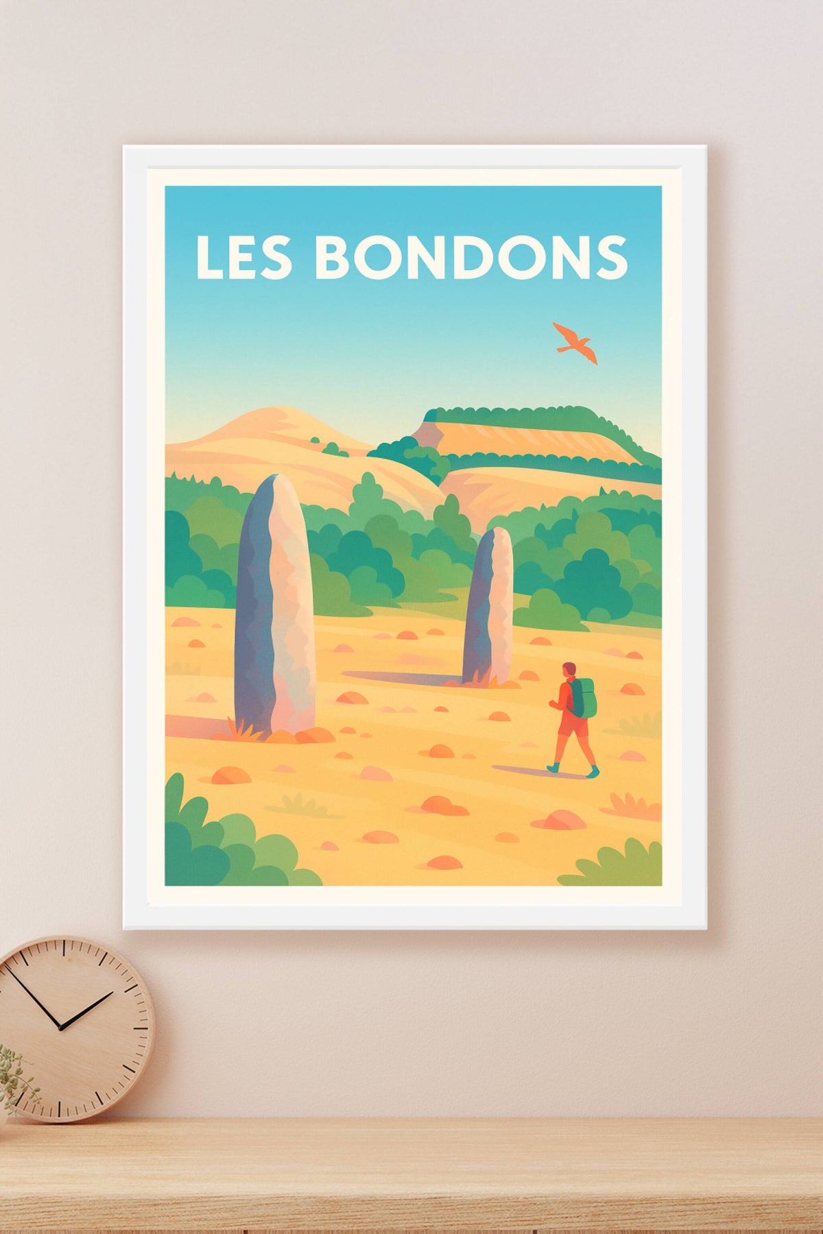 Affiche Les Bondons — Balade au cœur des mystérieux menhirs · poster d'art de Les Bondons