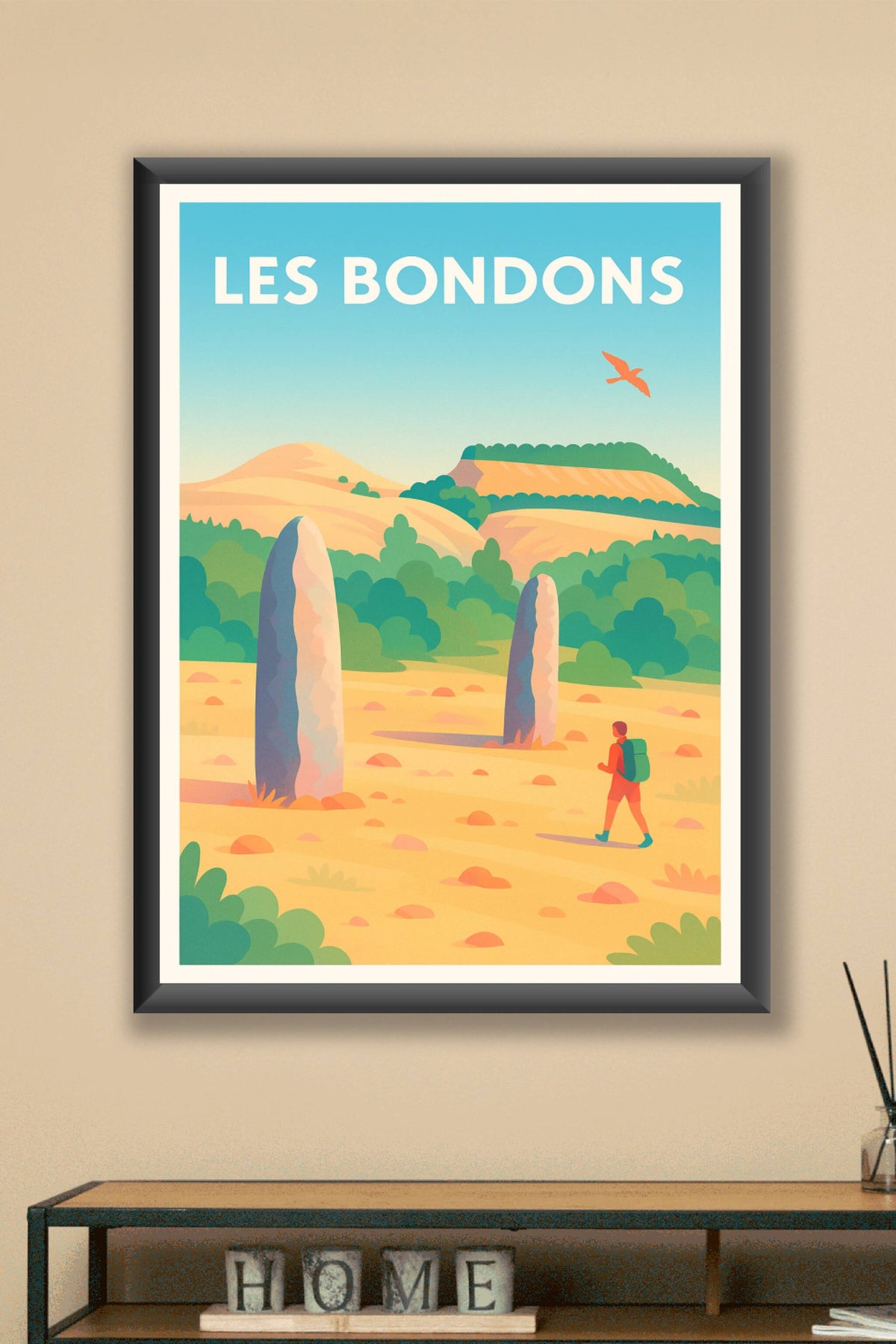 Affiche Les Bondons — Balade au cœur des mystérieux menhirs · poster d'art de Les Bondons