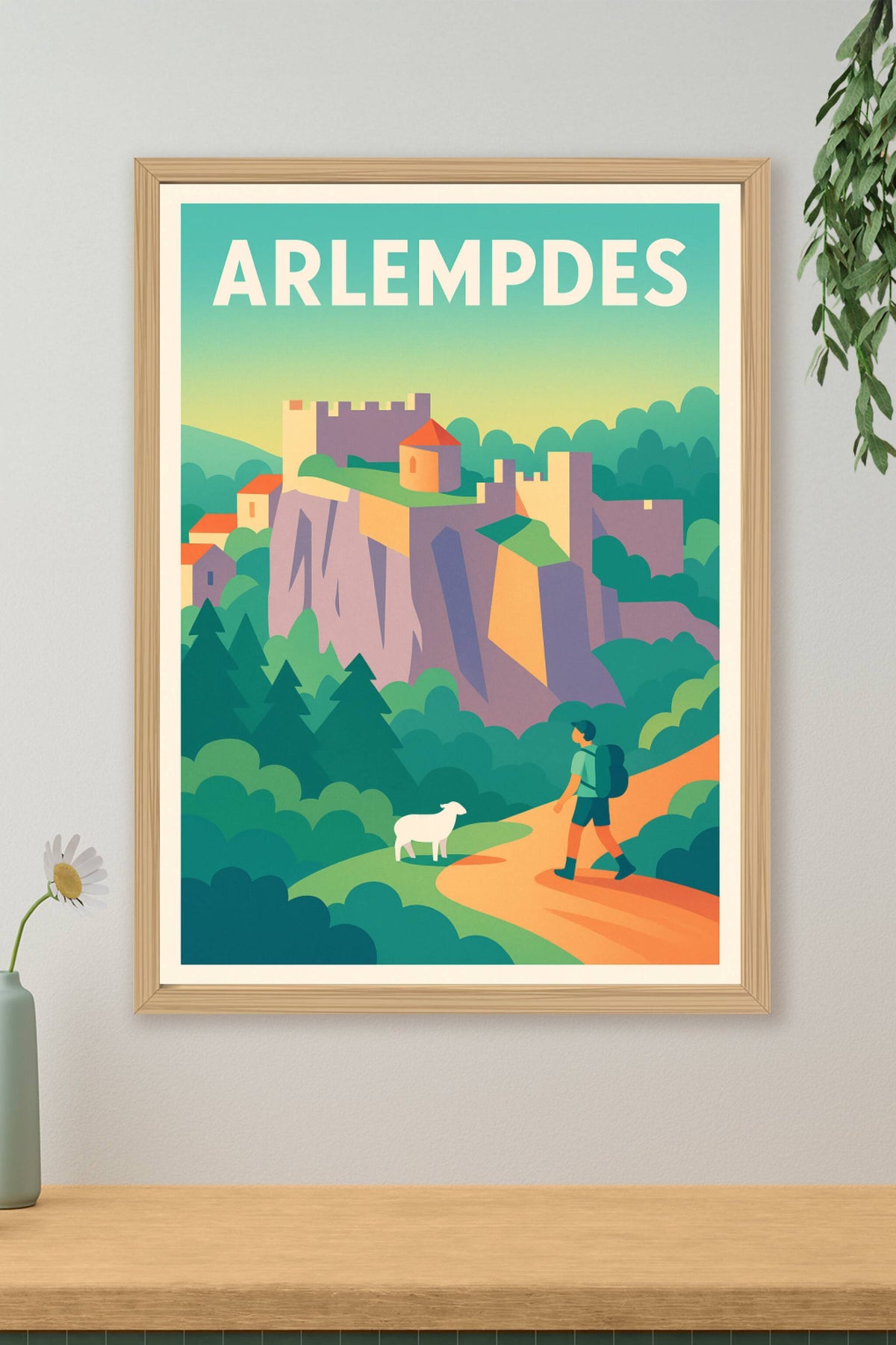 Affiche Arlempdes — L'escapade bucolique au château perché · poster d'art de Arlempdes