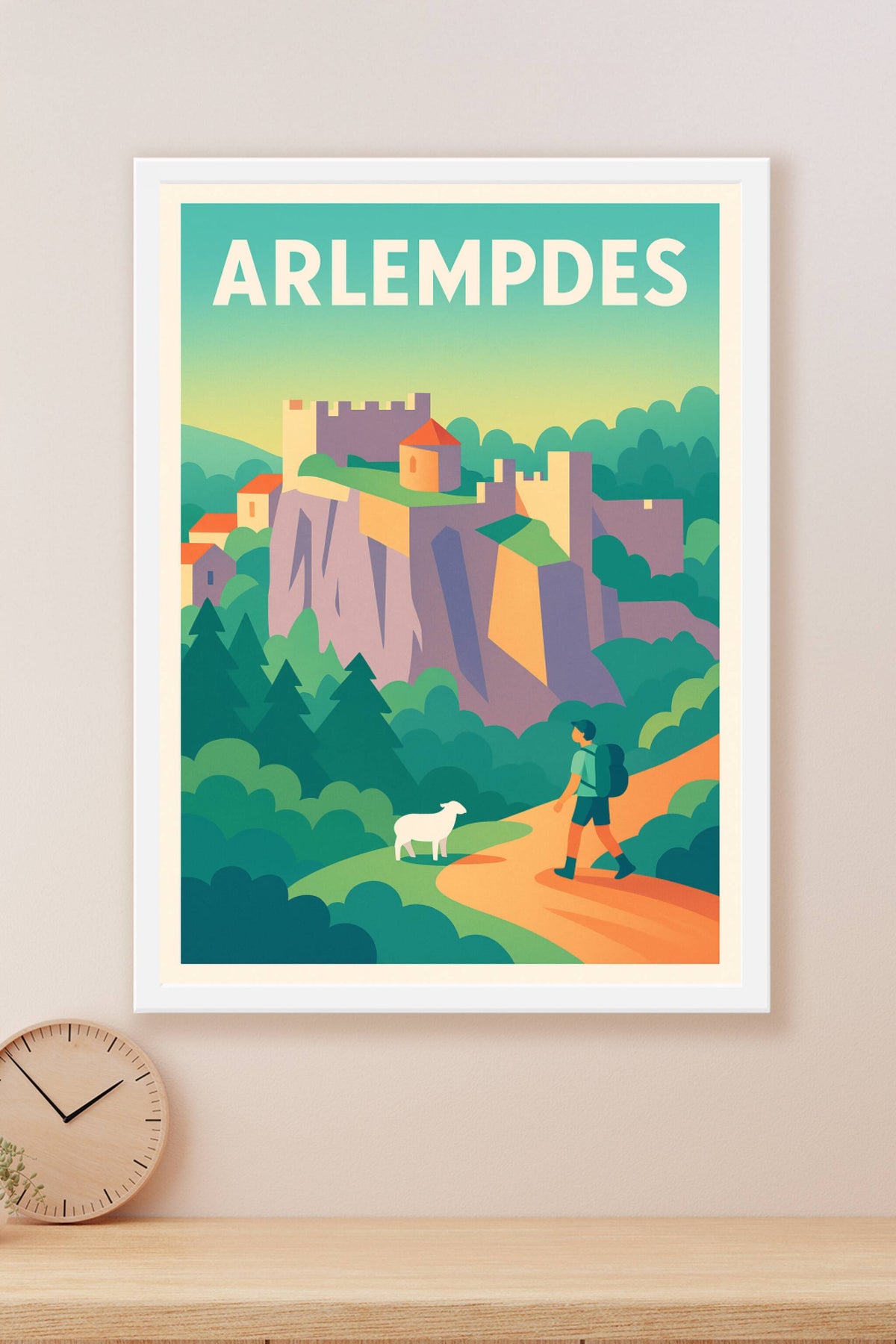 Affiche Arlempdes — L'escapade bucolique au château perché · poster d'art de Arlempdes