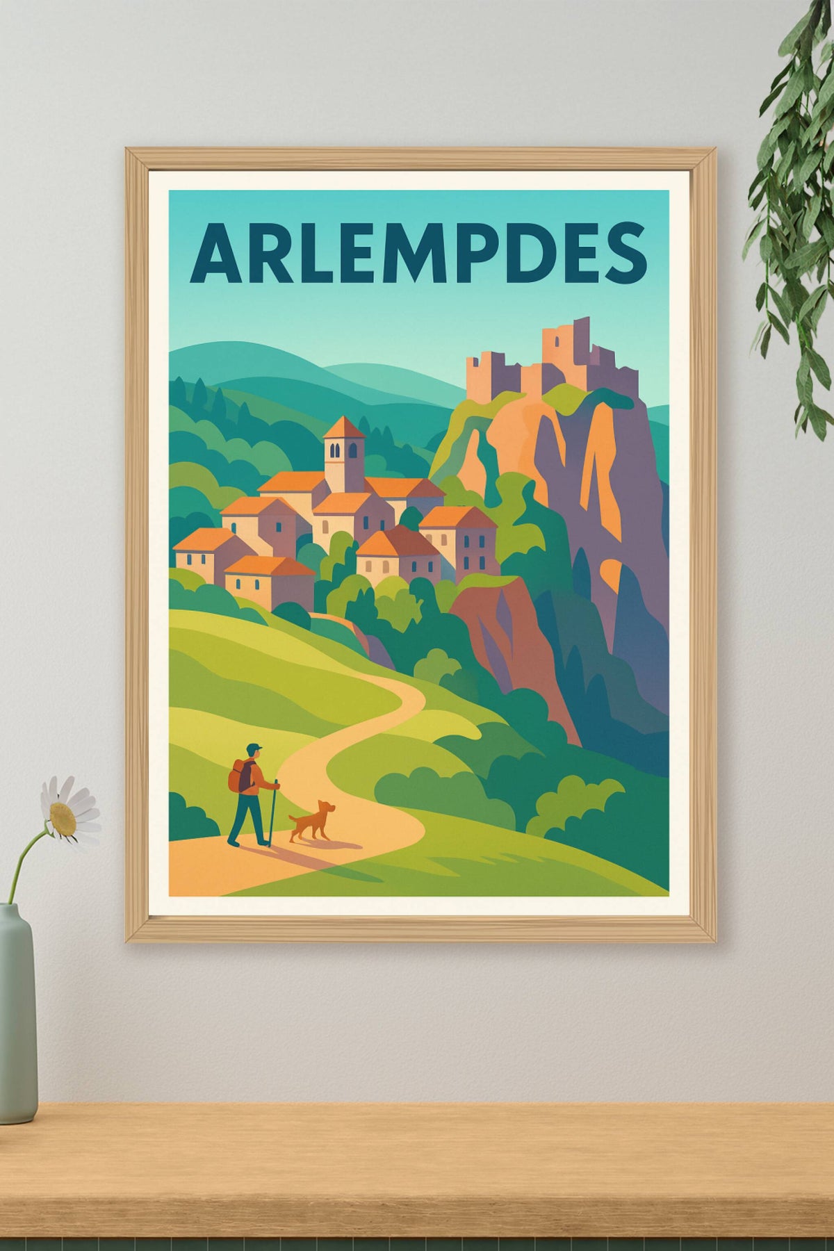 Affiche Arlempdes — Voyage au cœur d'un village perché · poster d'art de Arlempdes