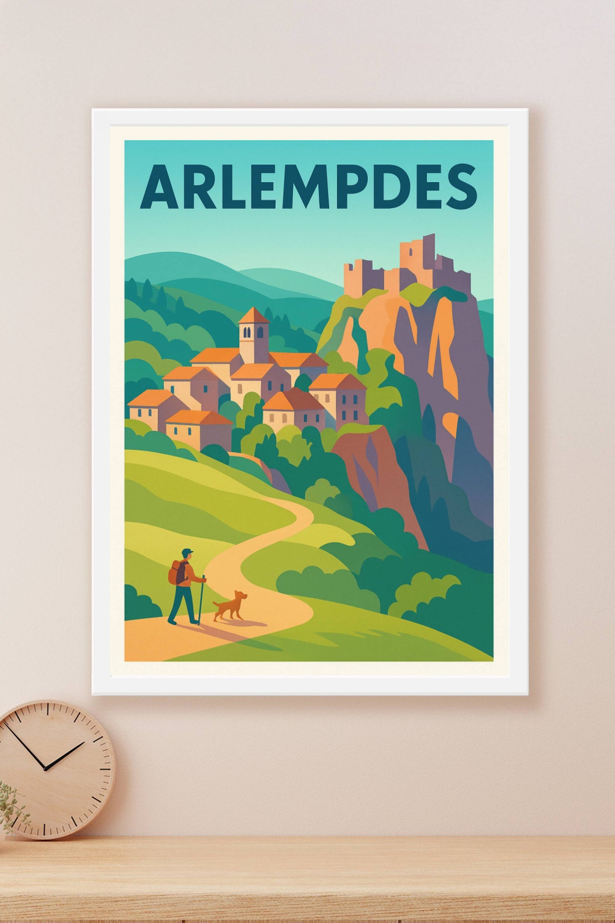Affiche Arlempdes — Voyage au cœur d'un village perché · poster d'art de Arlempdes
