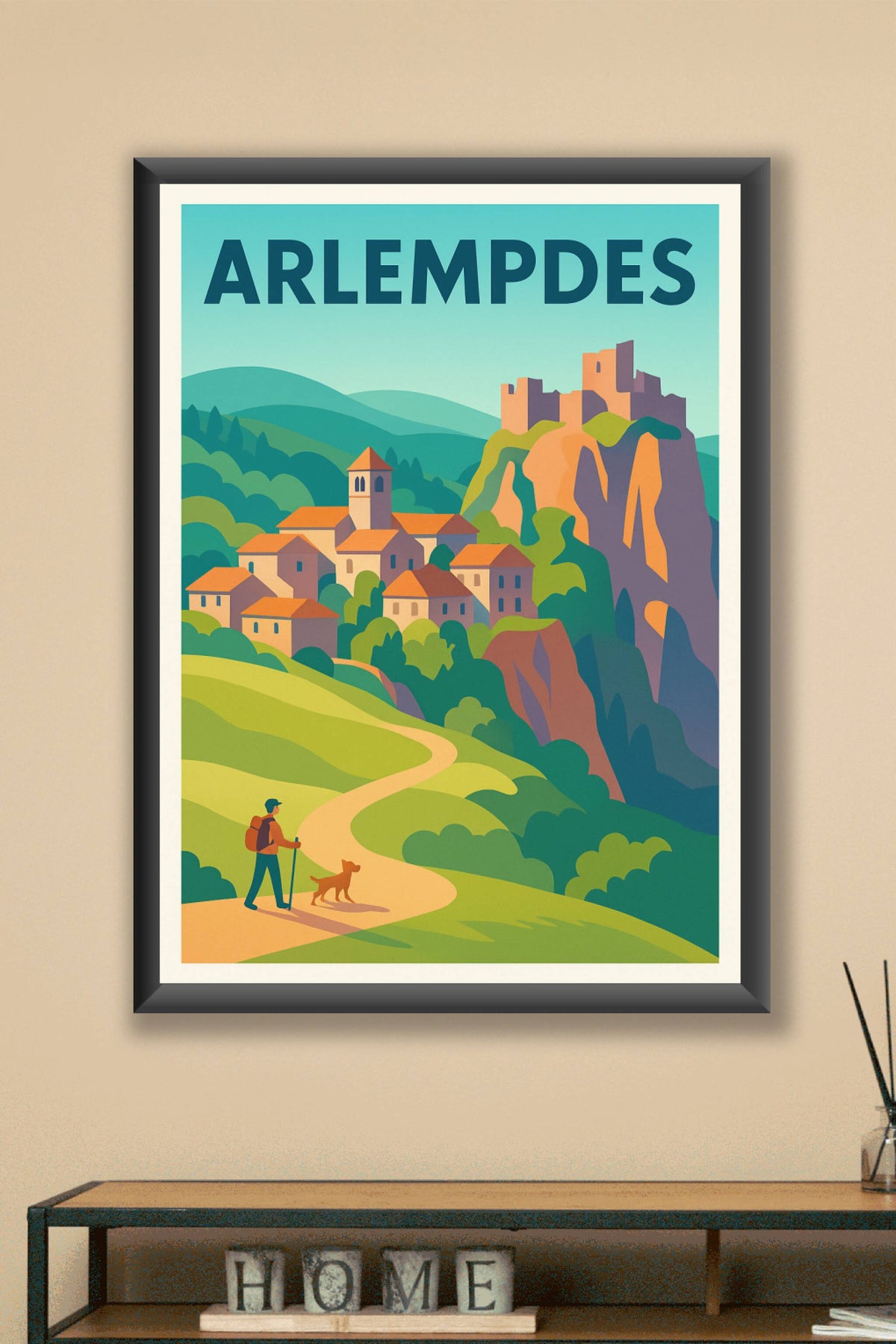 Affiche Arlempdes — Voyage au cœur d'un village perché · poster d'art de Arlempdes