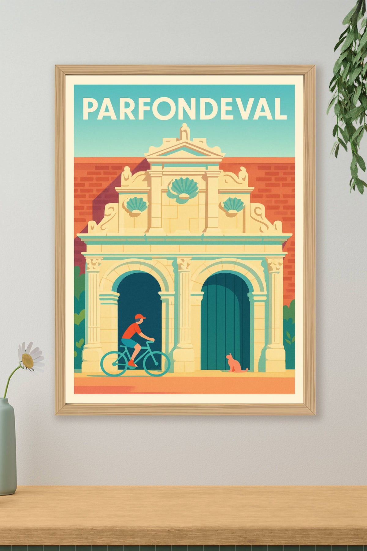 Affiche Parfondeval — Charme historique à vélo · poster d'art de Parfondeval