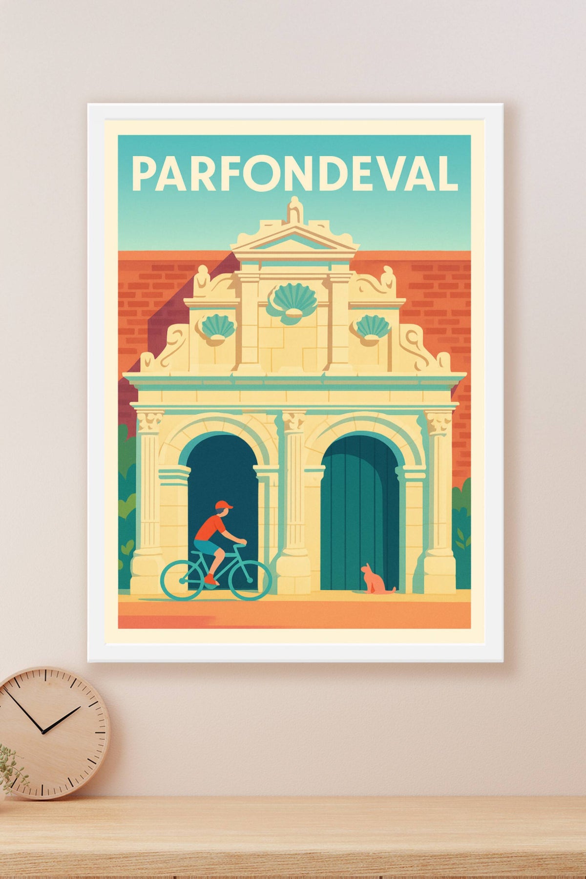 Affiche Parfondeval — Charme historique à vélo · poster d'art de Parfondeval