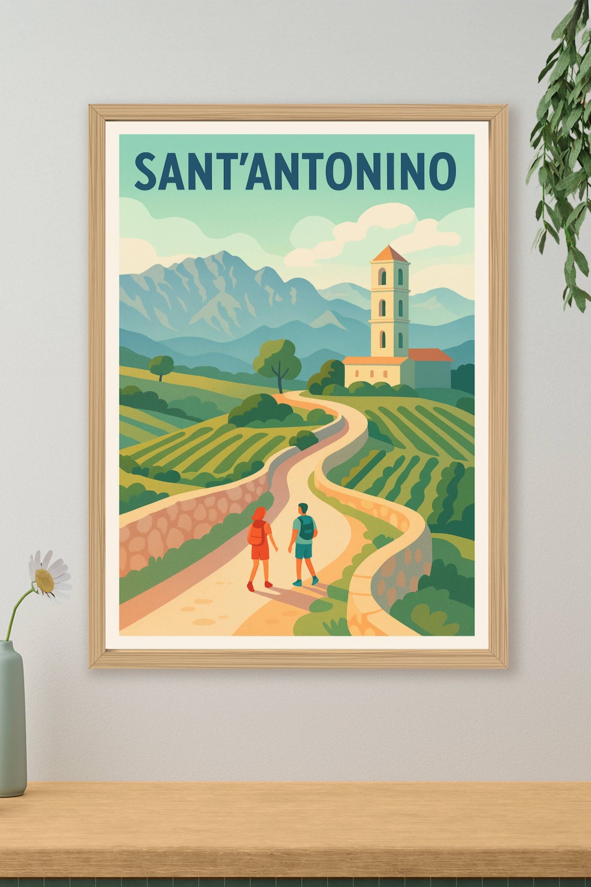 Affiche Sant'Antonino — L'escapade bucolique en Corse · poster d'art de Sant'Antonino