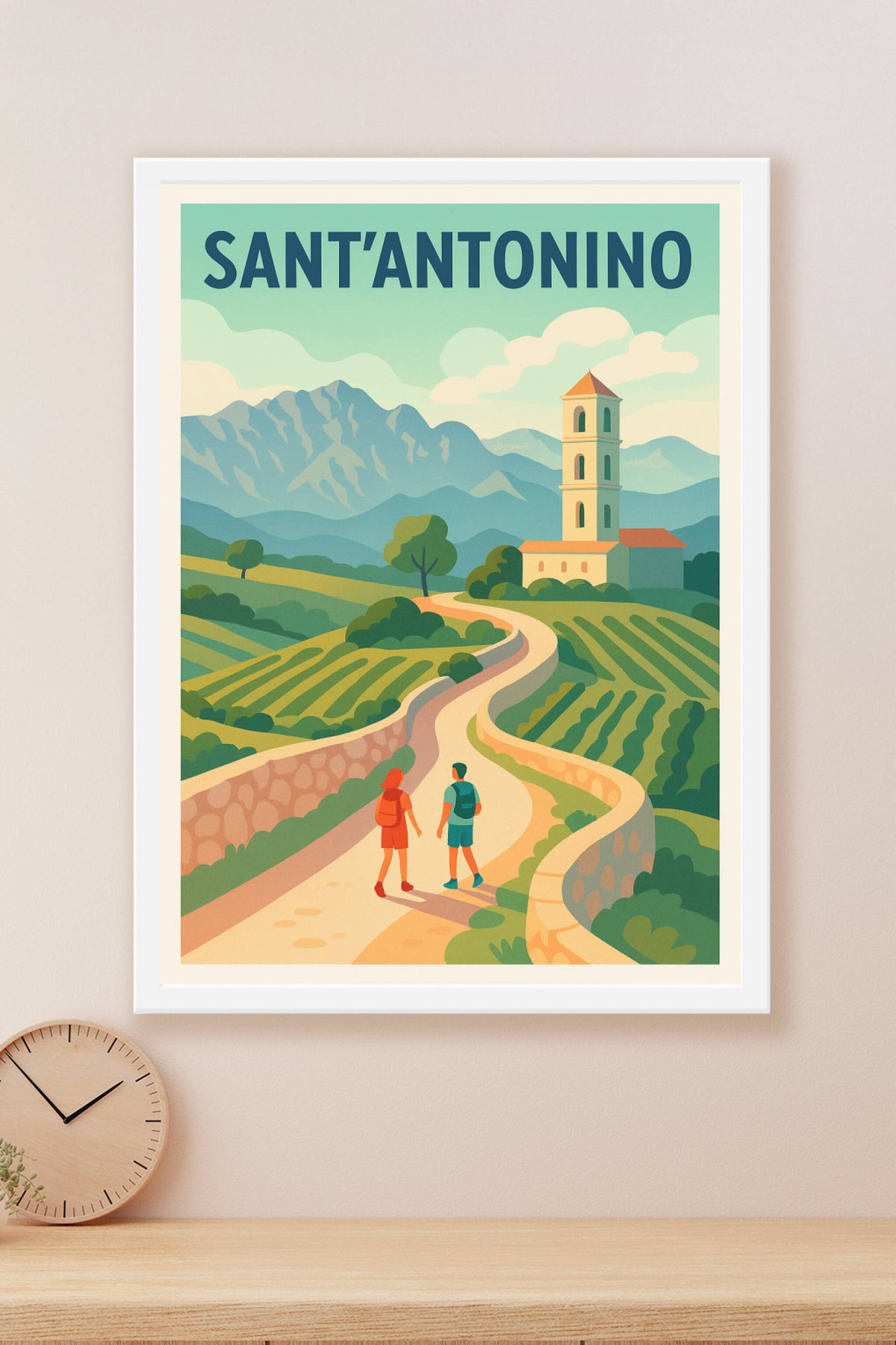 Affiche Sant'Antonino — L'escapade bucolique en Corse · poster d'art de Sant'Antonino