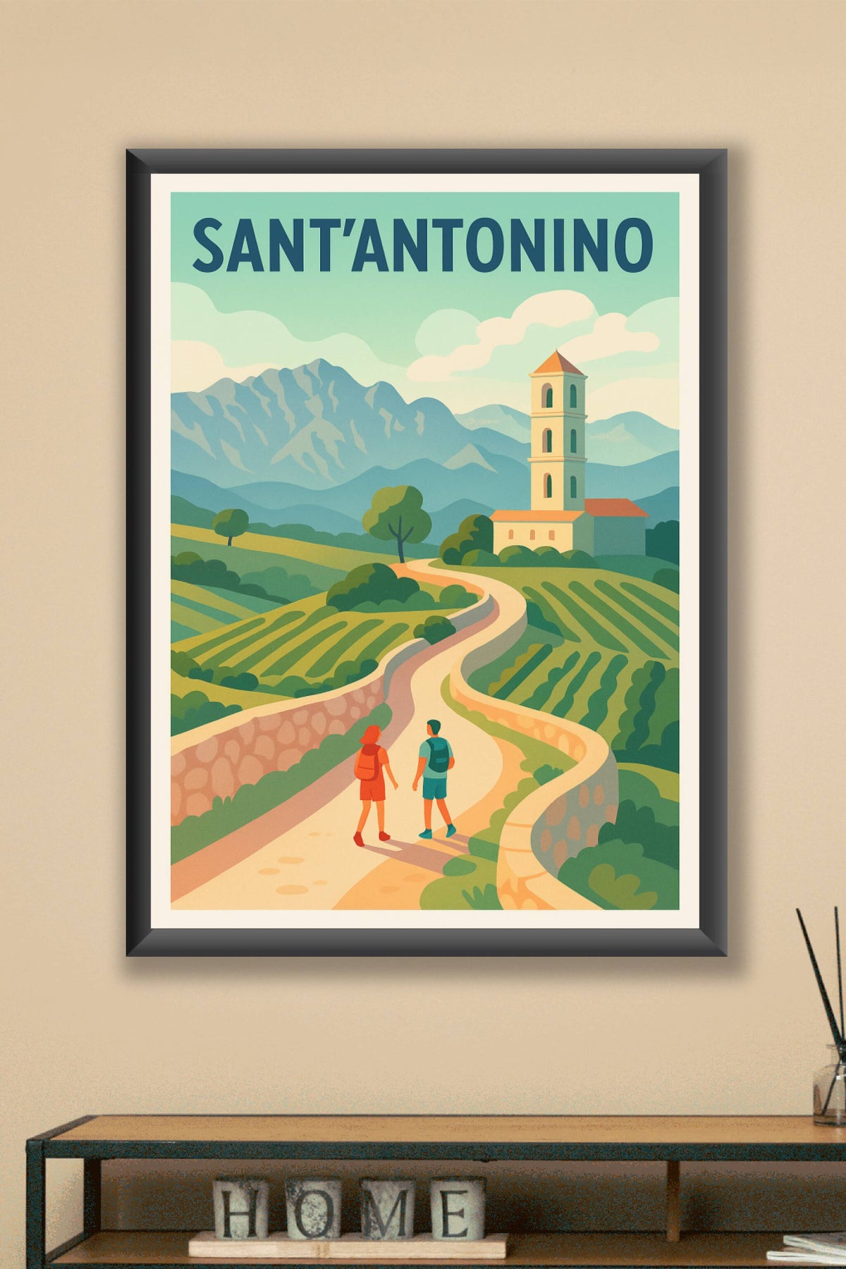 Affiche Sant'Antonino — L'escapade bucolique en Corse · poster d'art de Sant'Antonino