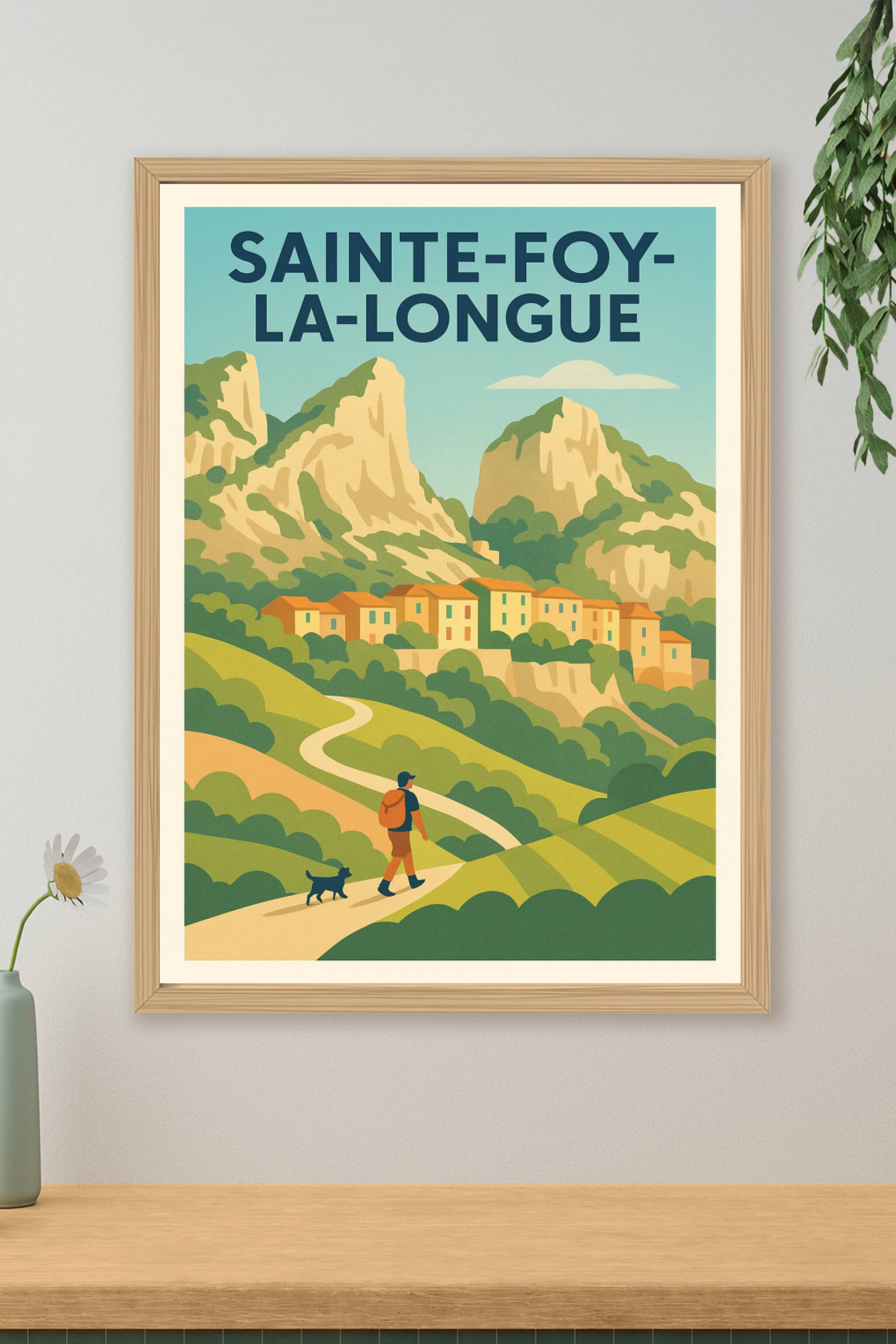 Affiche Sainte-Foy-la-Longue — Invitation à la randonnée en pleine nature · poster d'art de Sainte-Foy-la-Longue
