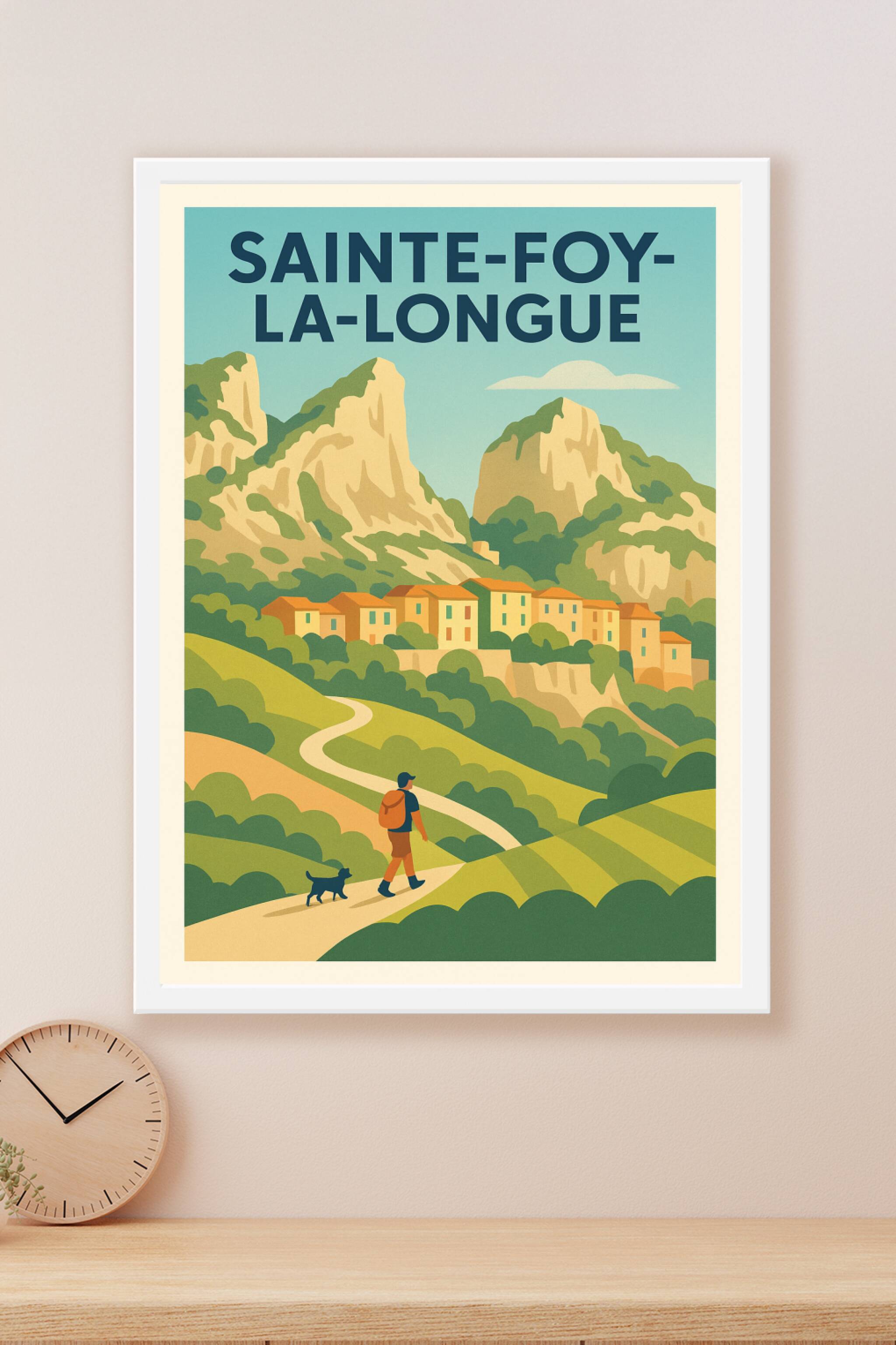Affiche Sainte-Foy-la-Longue — Invitation à la randonnée en pleine nature · poster d'art de Sainte-Foy-la-Longue