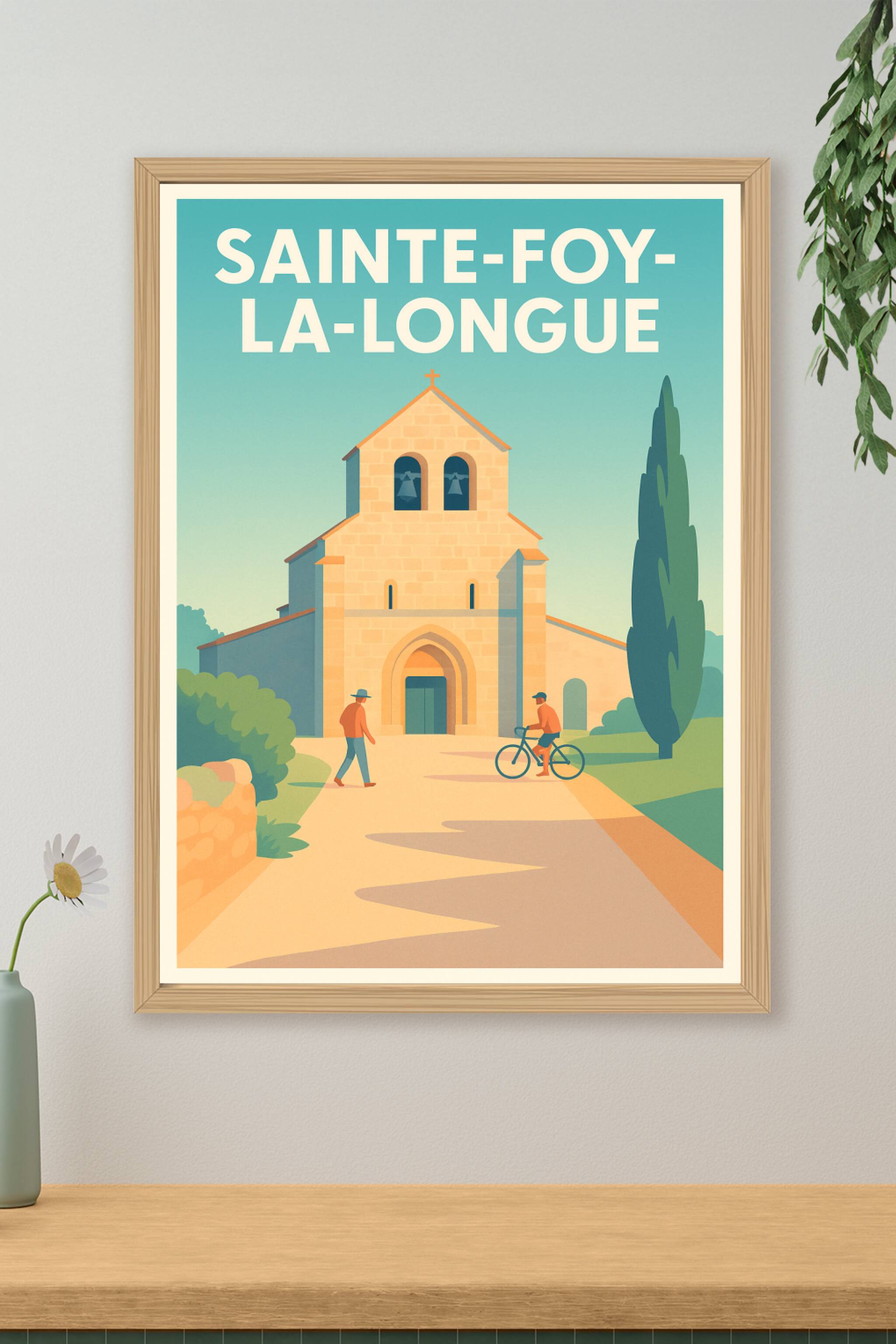 Affiche Sainte-Foy-la-Longue — Charme et Sérénité en Gironde · poster d'art de Sainte-Foy-la-Longue