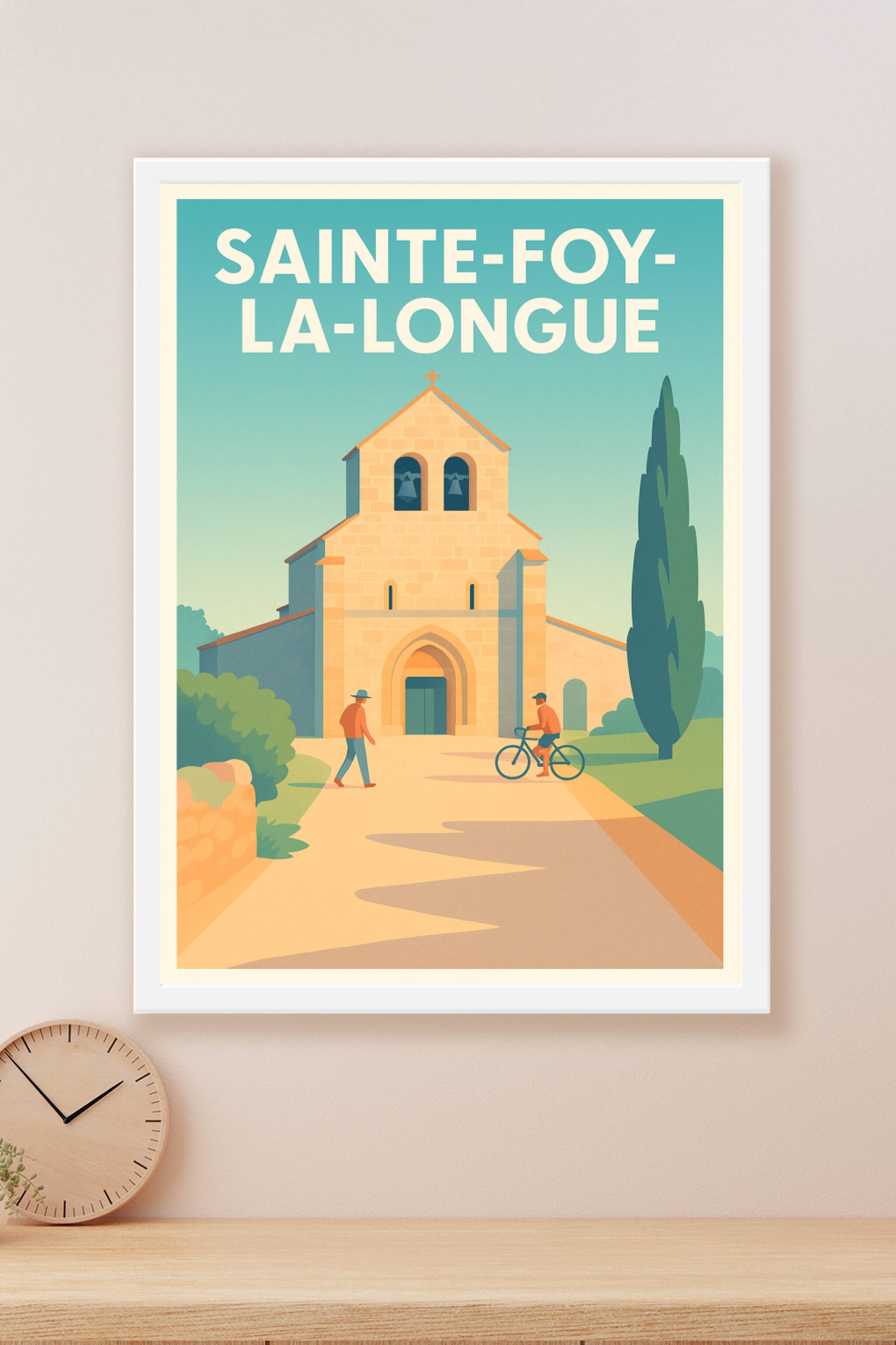 Affiche Sainte-Foy-la-Longue — Charme et Sérénité en Gironde · poster d'art de Sainte-Foy-la-Longue