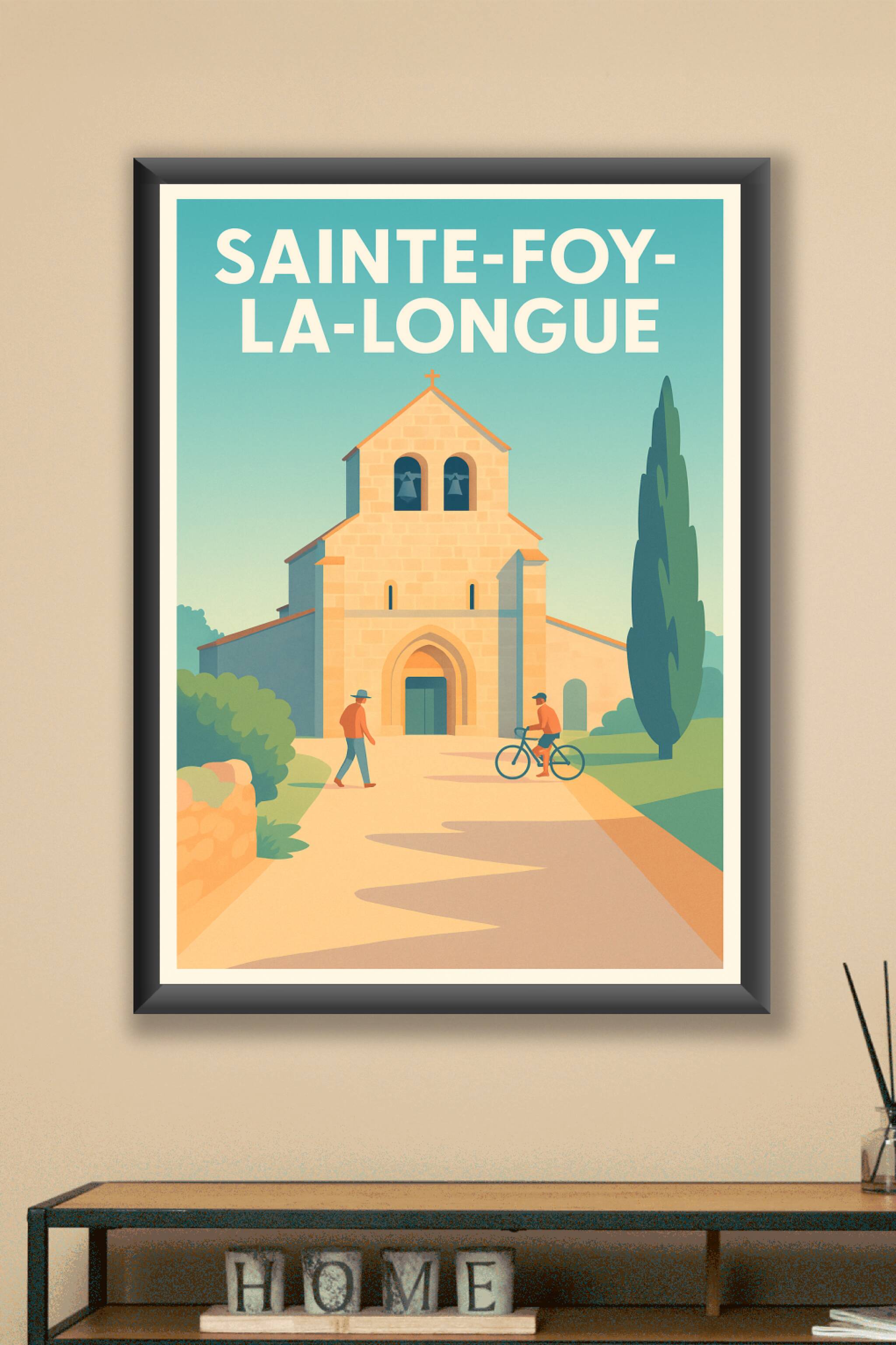 Affiche Sainte-Foy-la-Longue — Charme et Sérénité en Gironde · poster d'art de Sainte-Foy-la-Longue