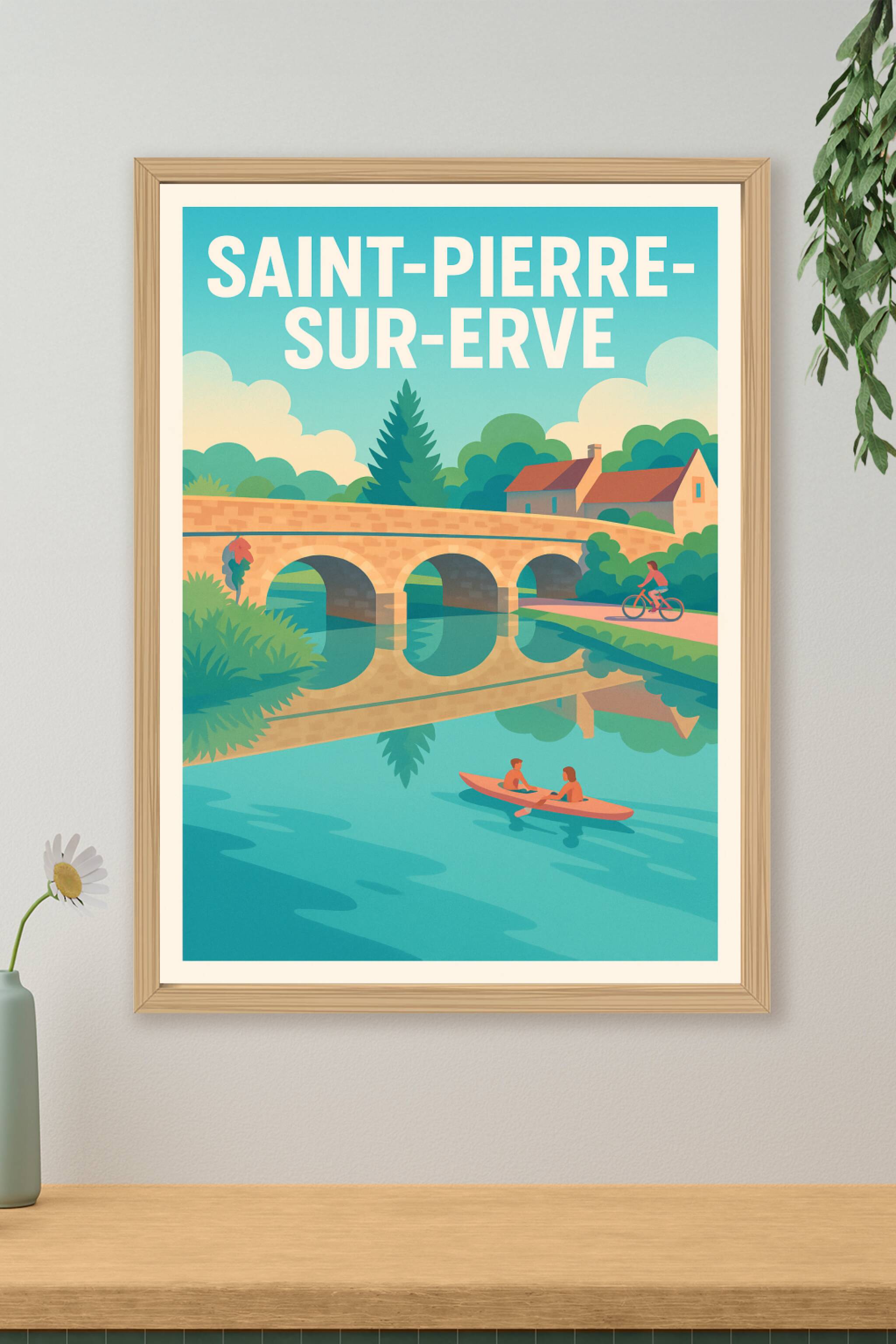 Affiche de Saint-Pierre-sur-Erve - Douceur de vie au fil de l'eau