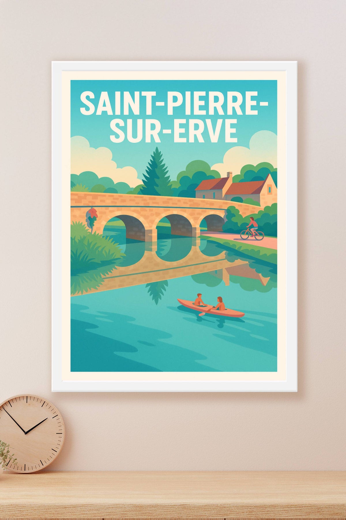 Affiche Saint-Pierre-sur-Erve — Douceur de vie au fil de l'eau · poster d'art de Saint-Pierre-sur-Erve
