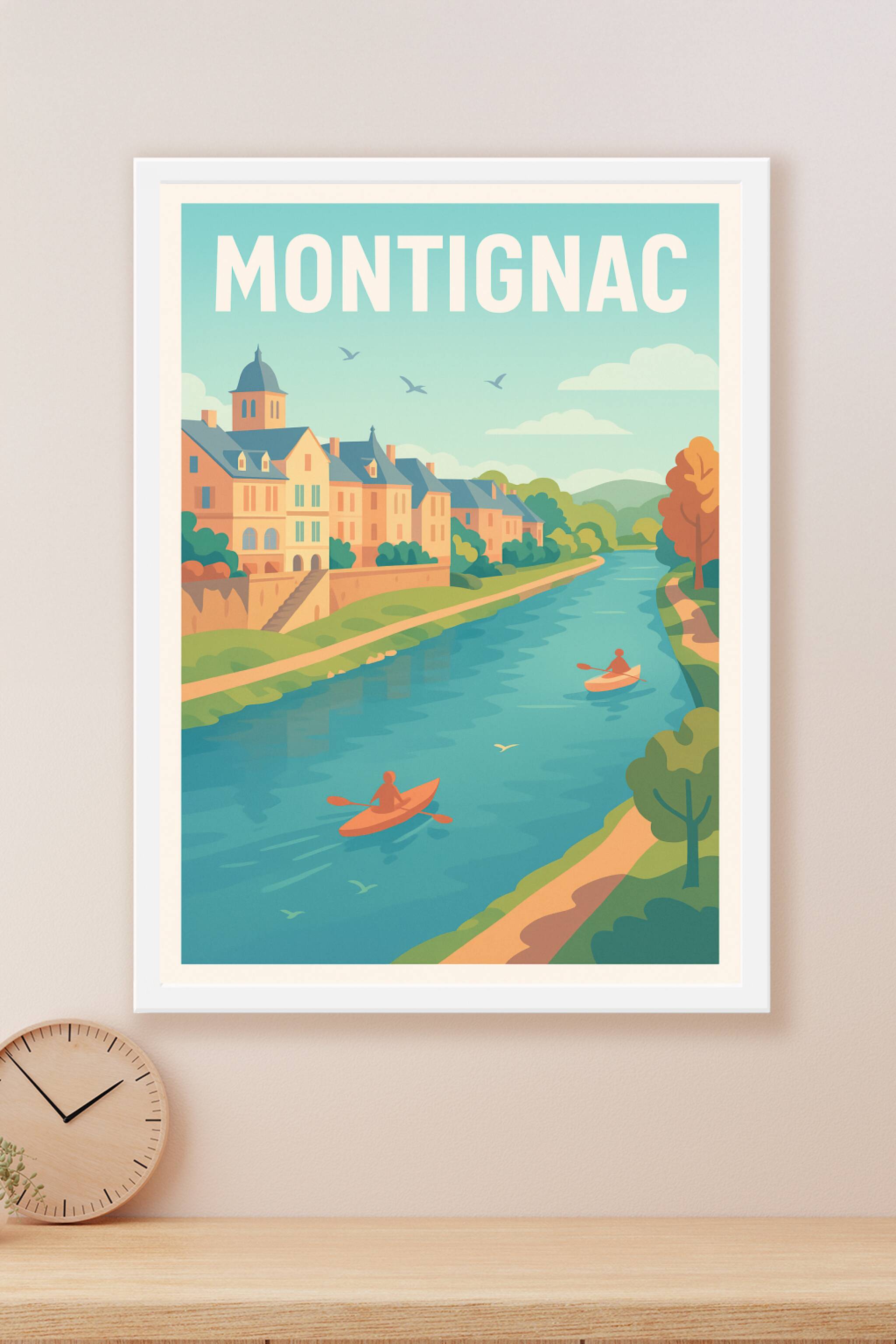 Affiche Montignac — Sérénité sur la Dordogne · poster d'art de Montignac