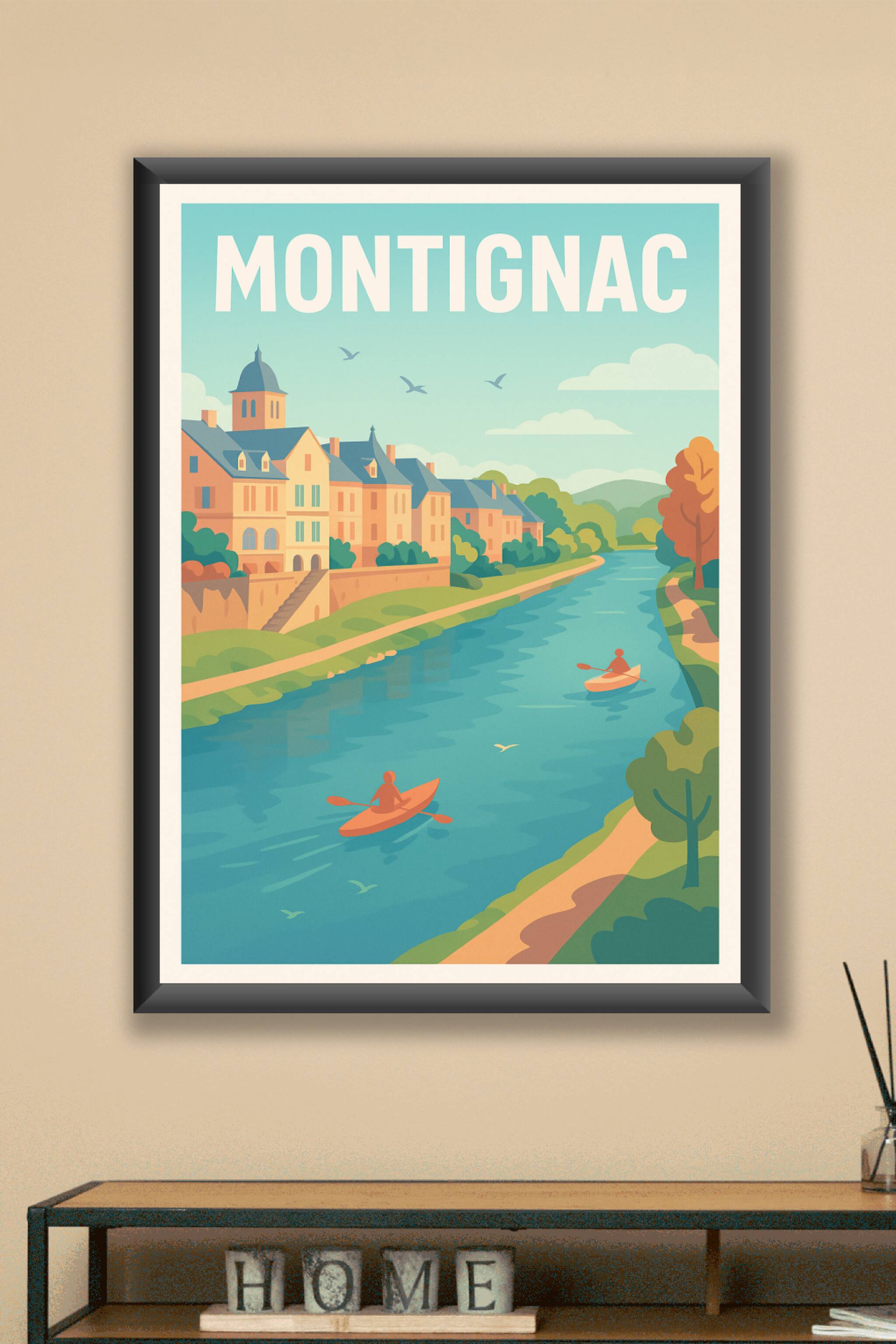 Affiche Montignac — Sérénité sur la Dordogne · poster d'art de Montignac
