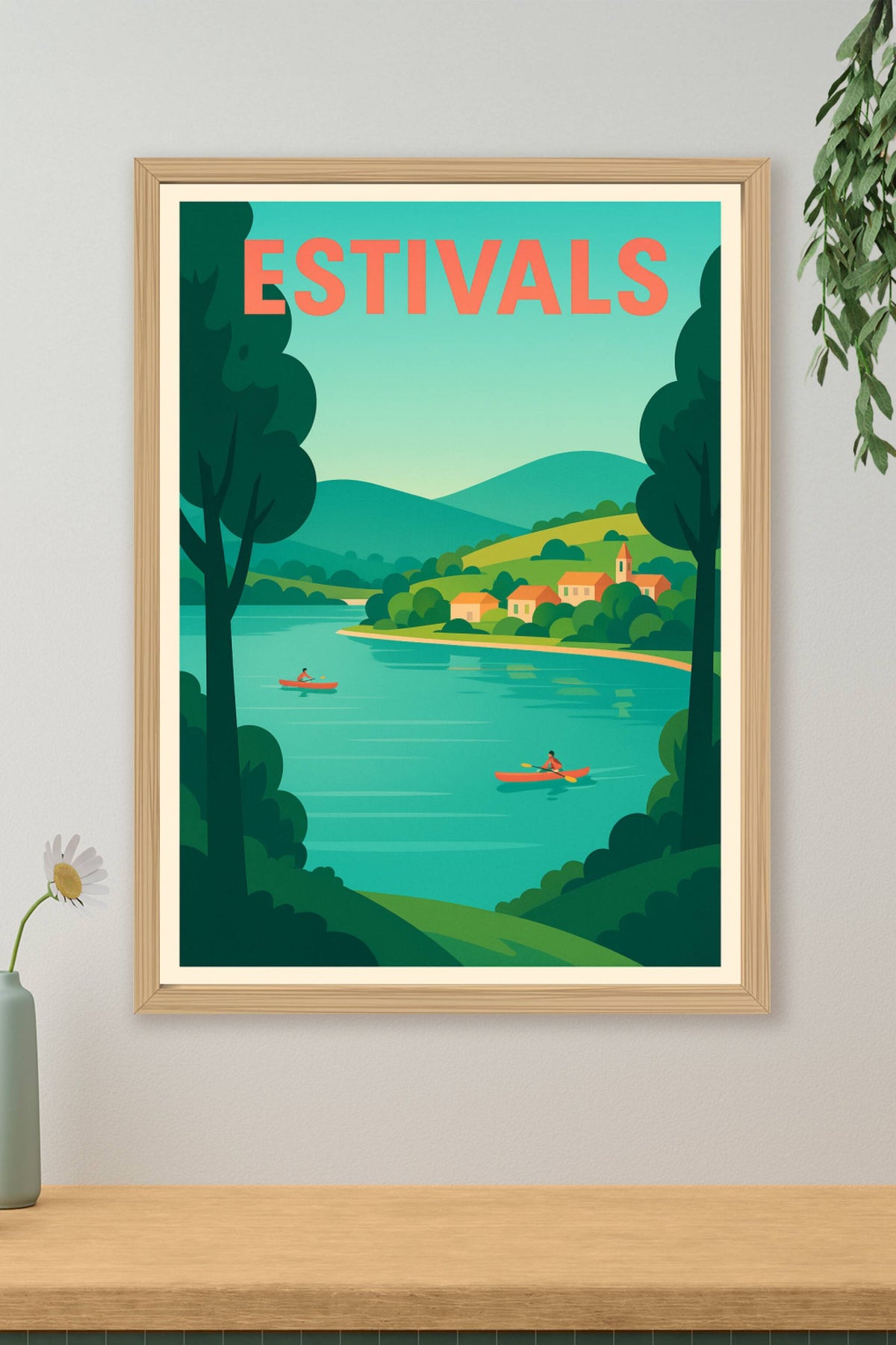 Affiche Estivals — Évasion Nature et Sérénité au Bord de l'Eau · poster d'art de Estivals