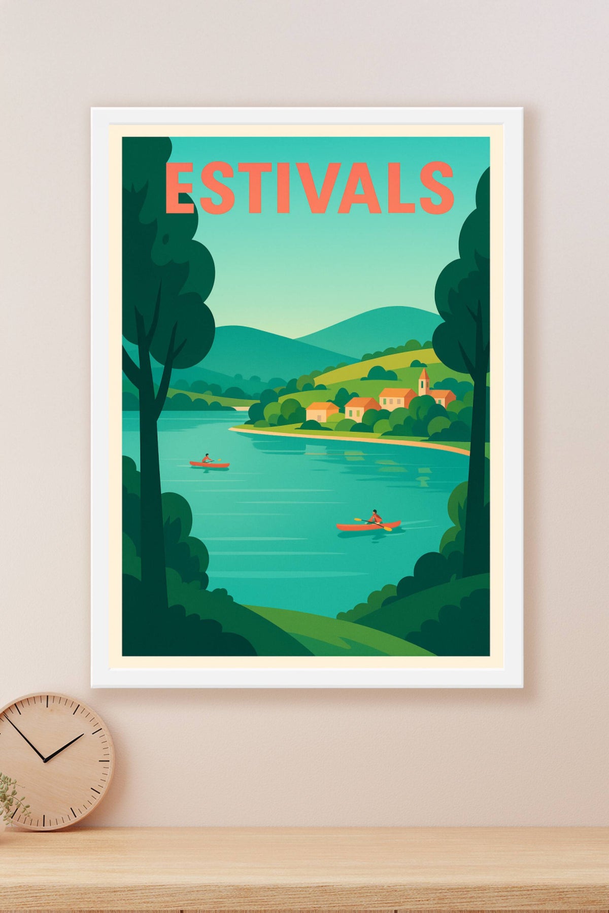 Affiche Estivals — Évasion Nature et Sérénité au Bord de l'Eau · poster d'art de Estivals