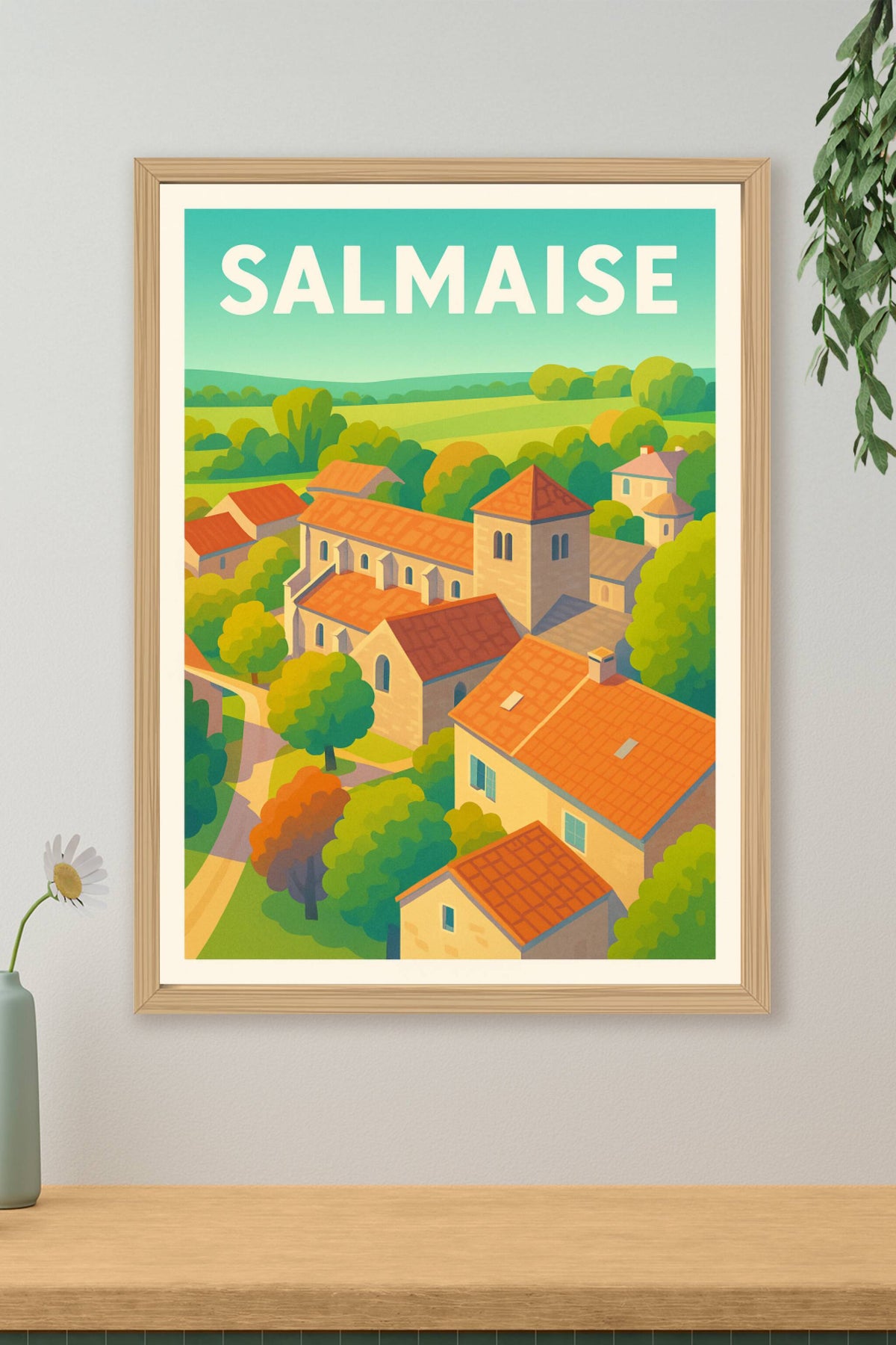 Affiche Salmaise — Village paisible au cœur de la nature · poster d'art de Salmaise