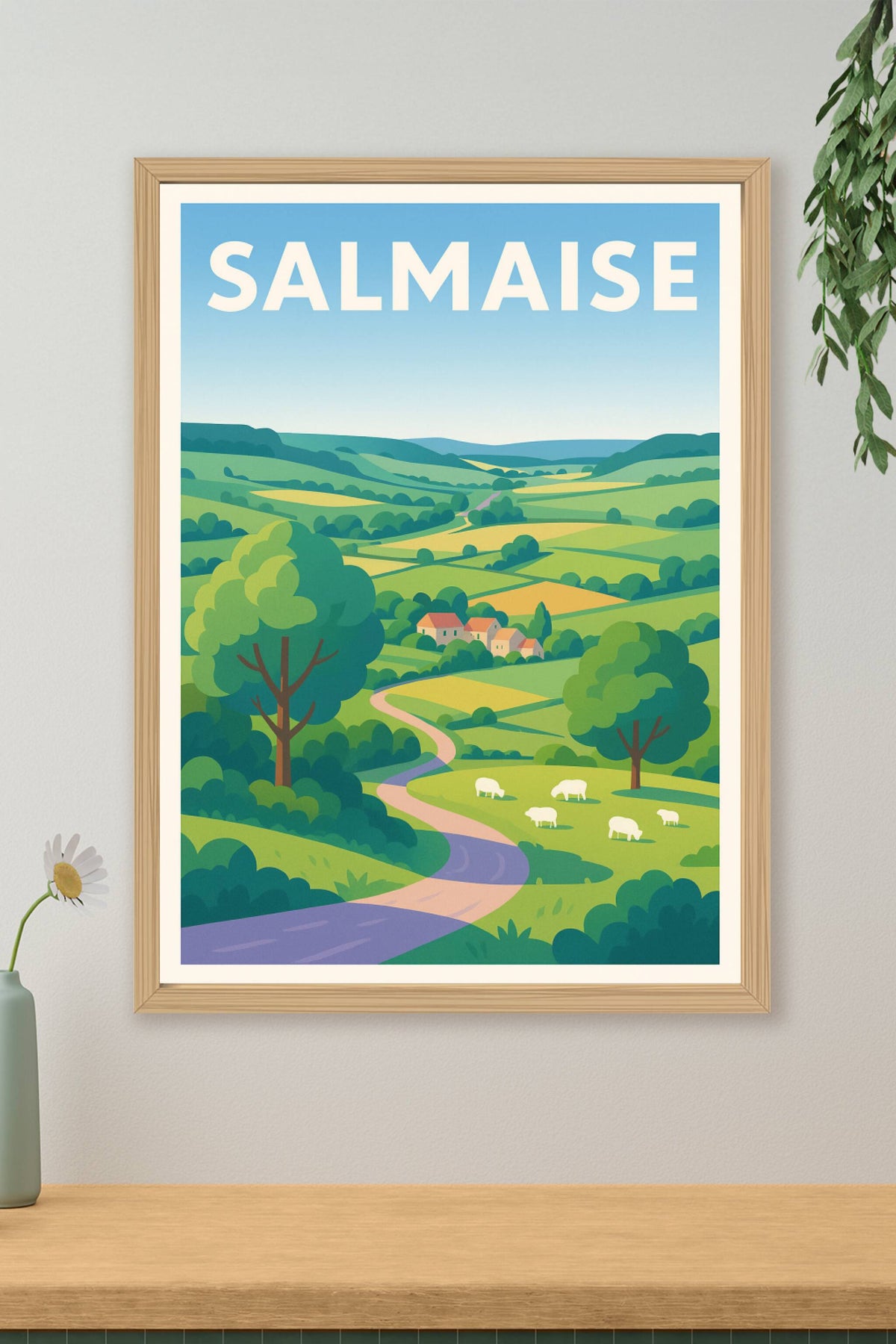 Affiche Salmaise — Harmonie champêtre en Bourgogne · poster d'art de Salmaise