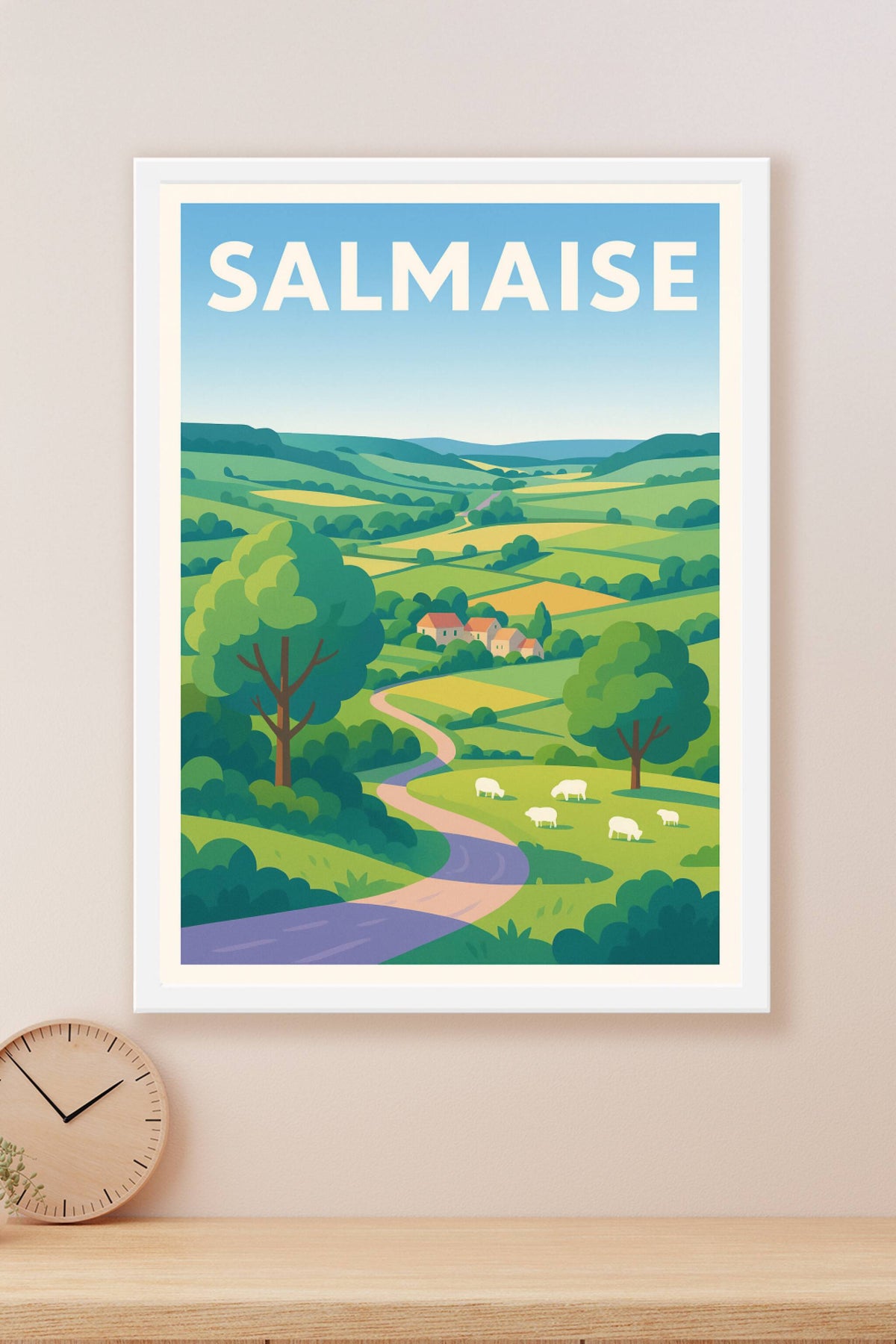 Affiche Salmaise — Harmonie champêtre en Bourgogne · poster d'art de Salmaise