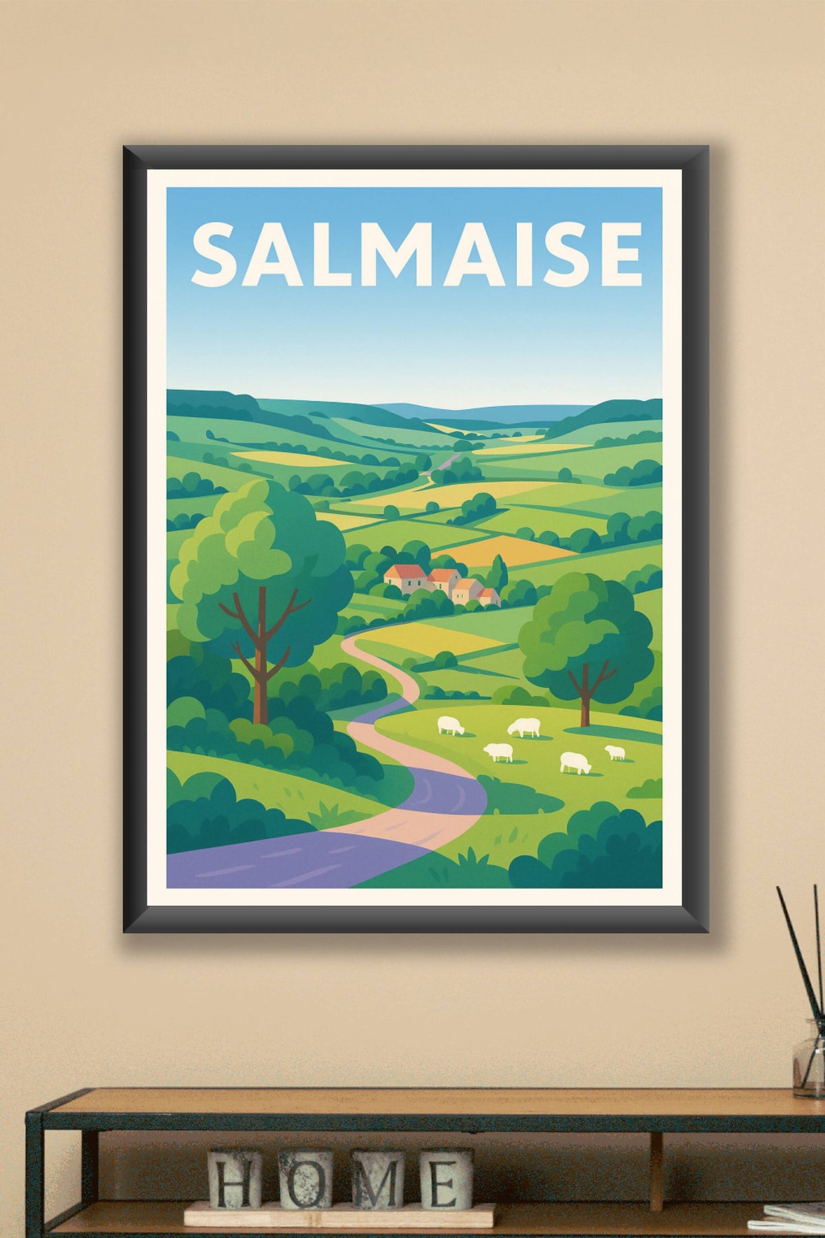 Affiche Salmaise — Harmonie champêtre en Bourgogne · poster d'art de Salmaise