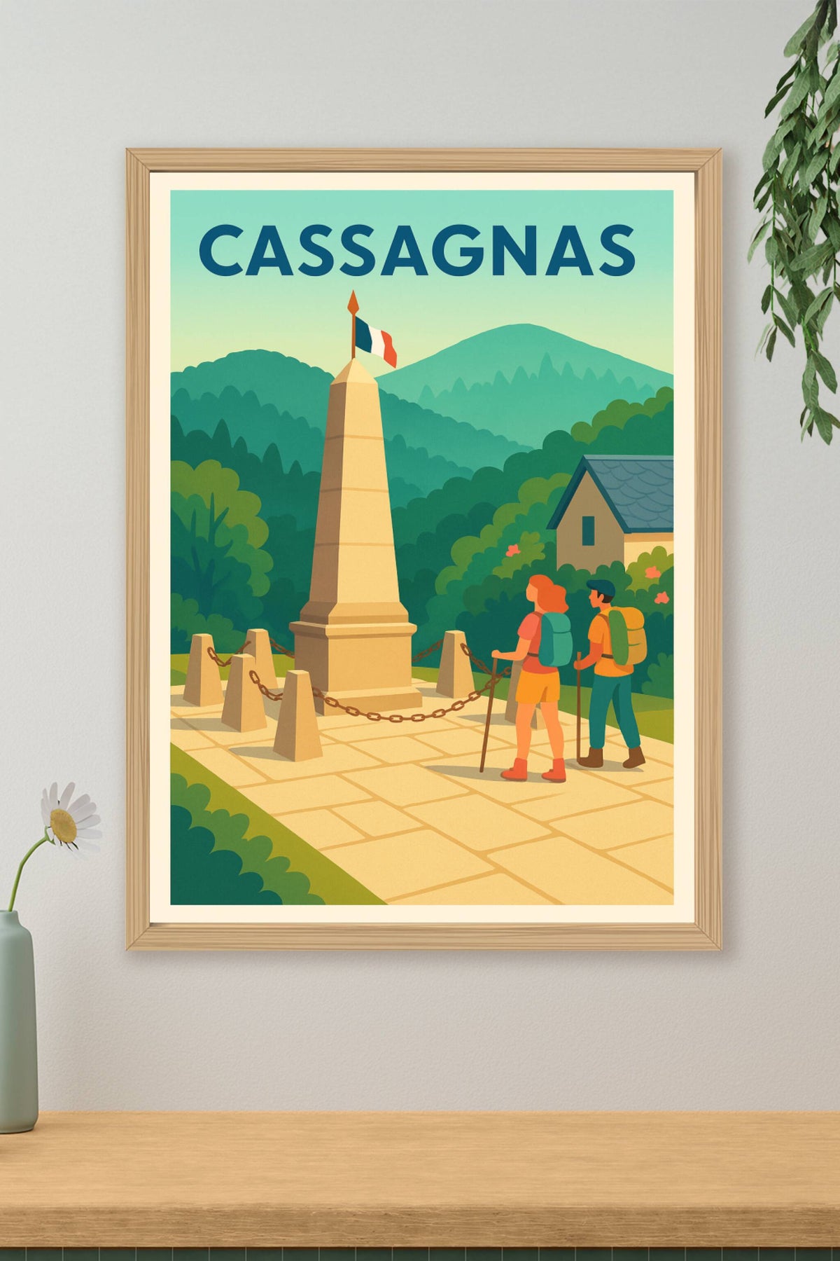 Affiche Cassagnas — Escapade nature et patrimoine · poster d'art de Cassagnas
