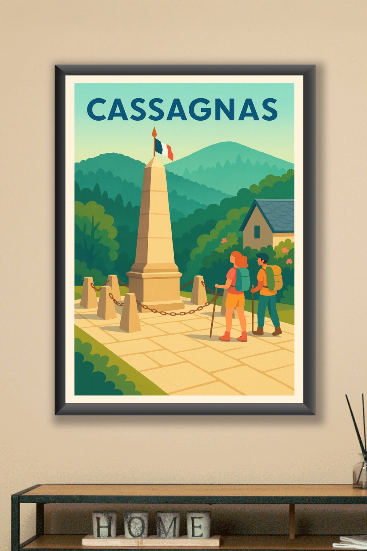 Affiche Cassagnas — Escapade nature et patrimoine · poster d'art de Cassagnas