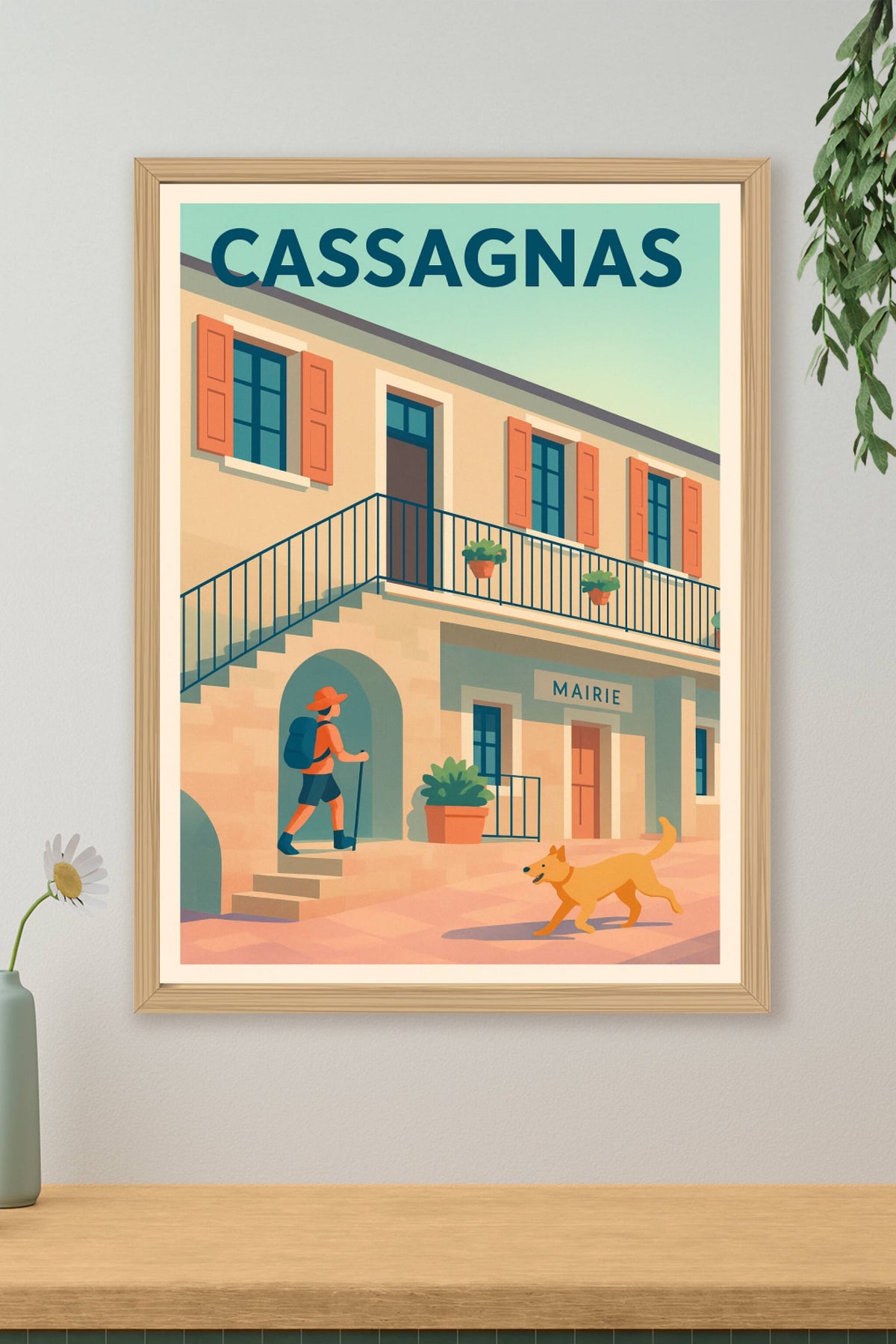 Affiche Cassagnas — Escapade au cœur du village · poster d'art de Cassagnas