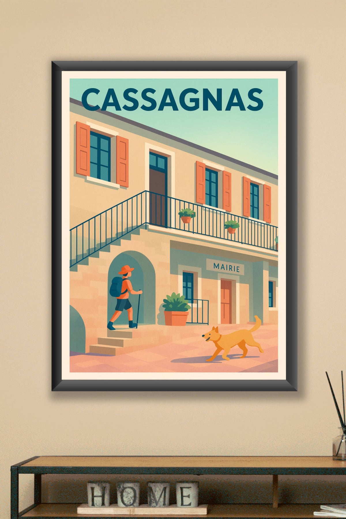 Affiche Cassagnas — Escapade au cœur du village · poster d'art de Cassagnas