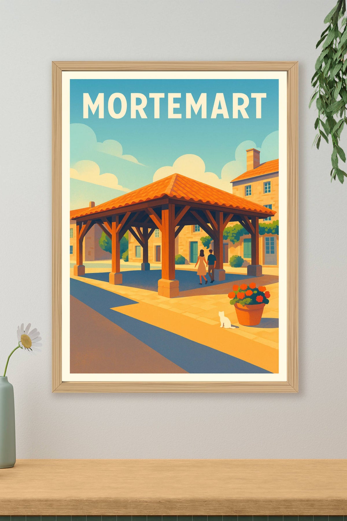 Affiche Mortemart — Charme et sérénité en Nouvelle-Aquitaine · poster d'art de Mortemart