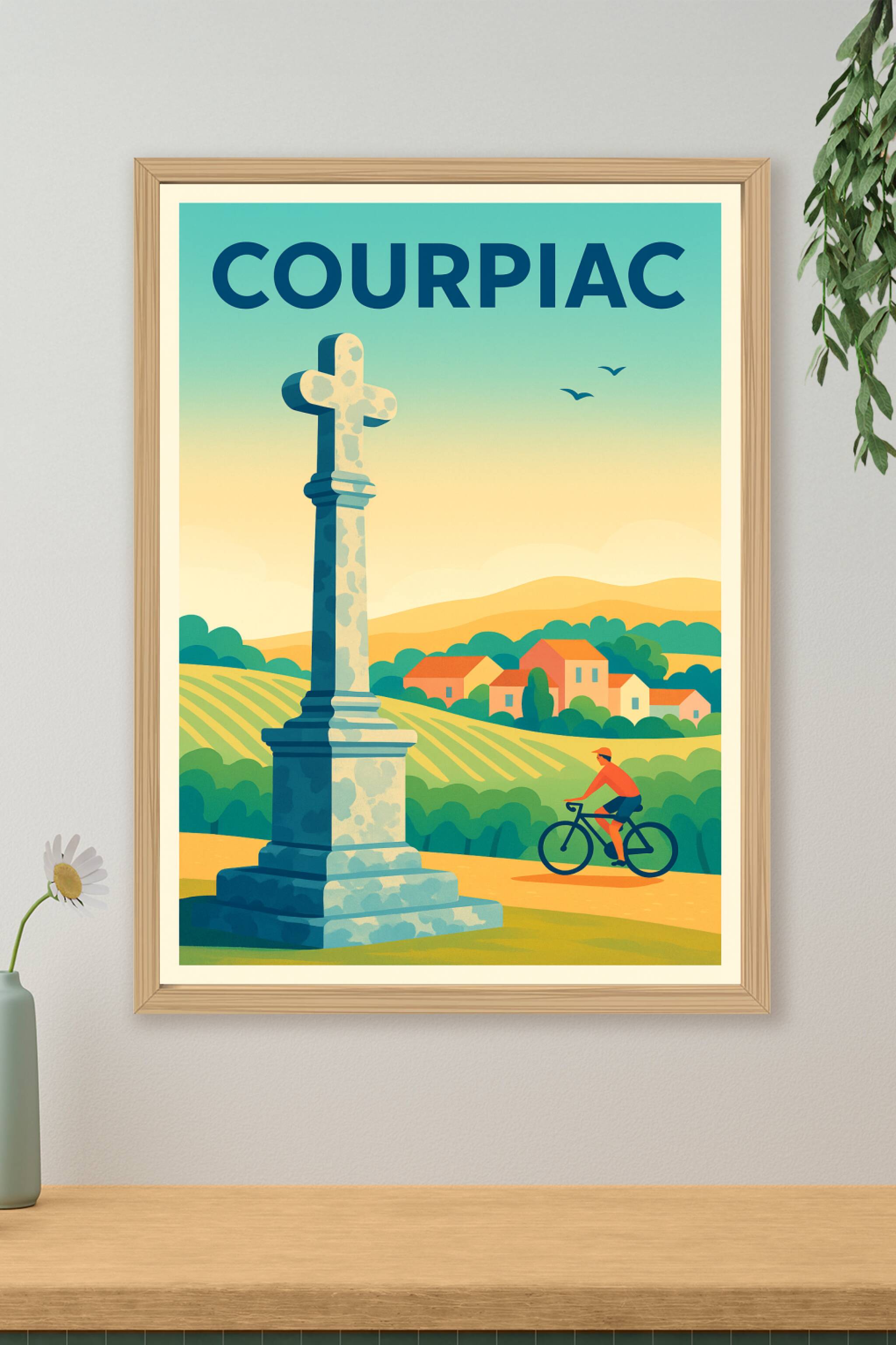 Affiche Courpiac — Charme rural et nature apaisante · poster d'art de Courpiac