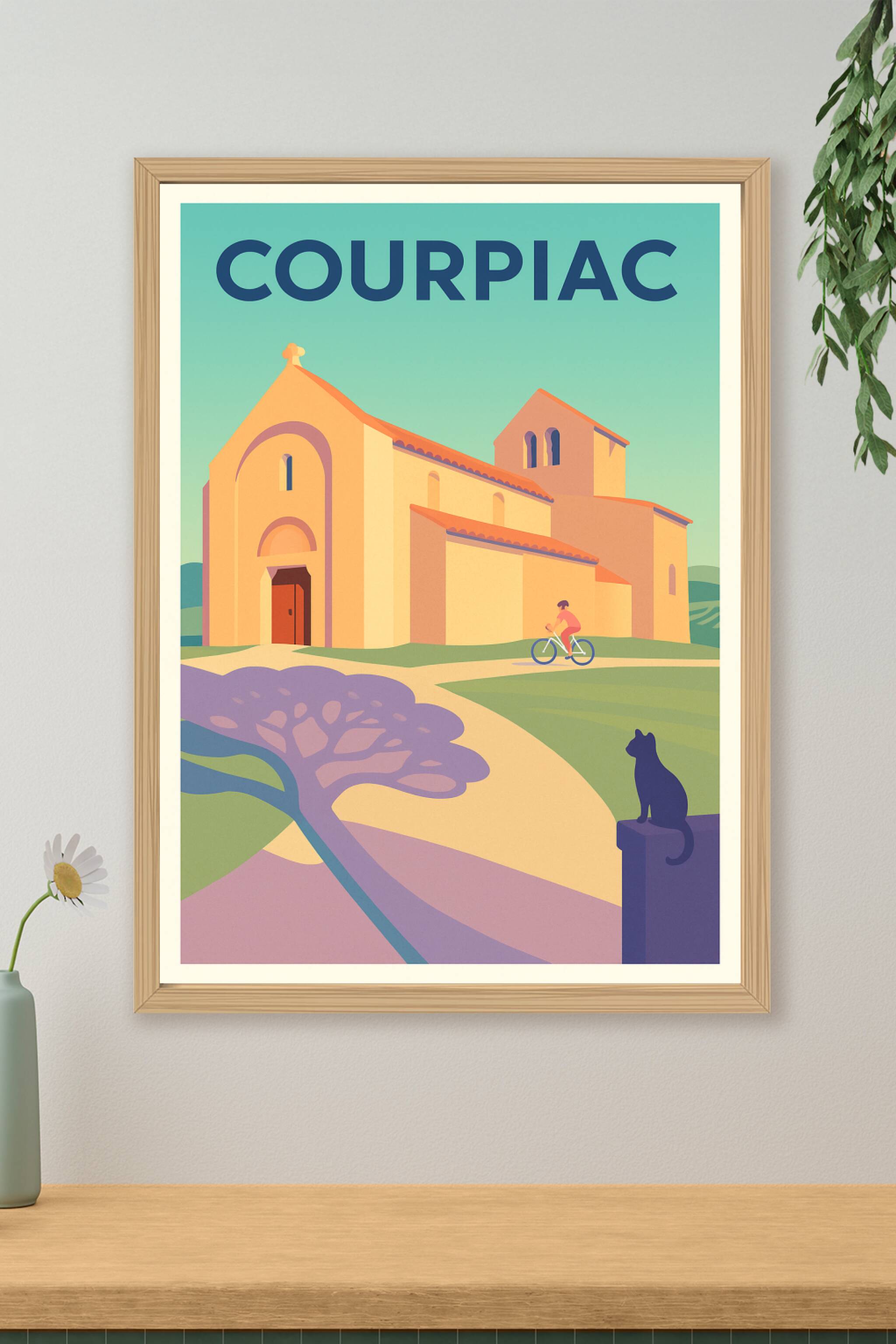 Affiche Courpiac — Douceur de vie et patrimoine architectural · poster d'art de Courpiac