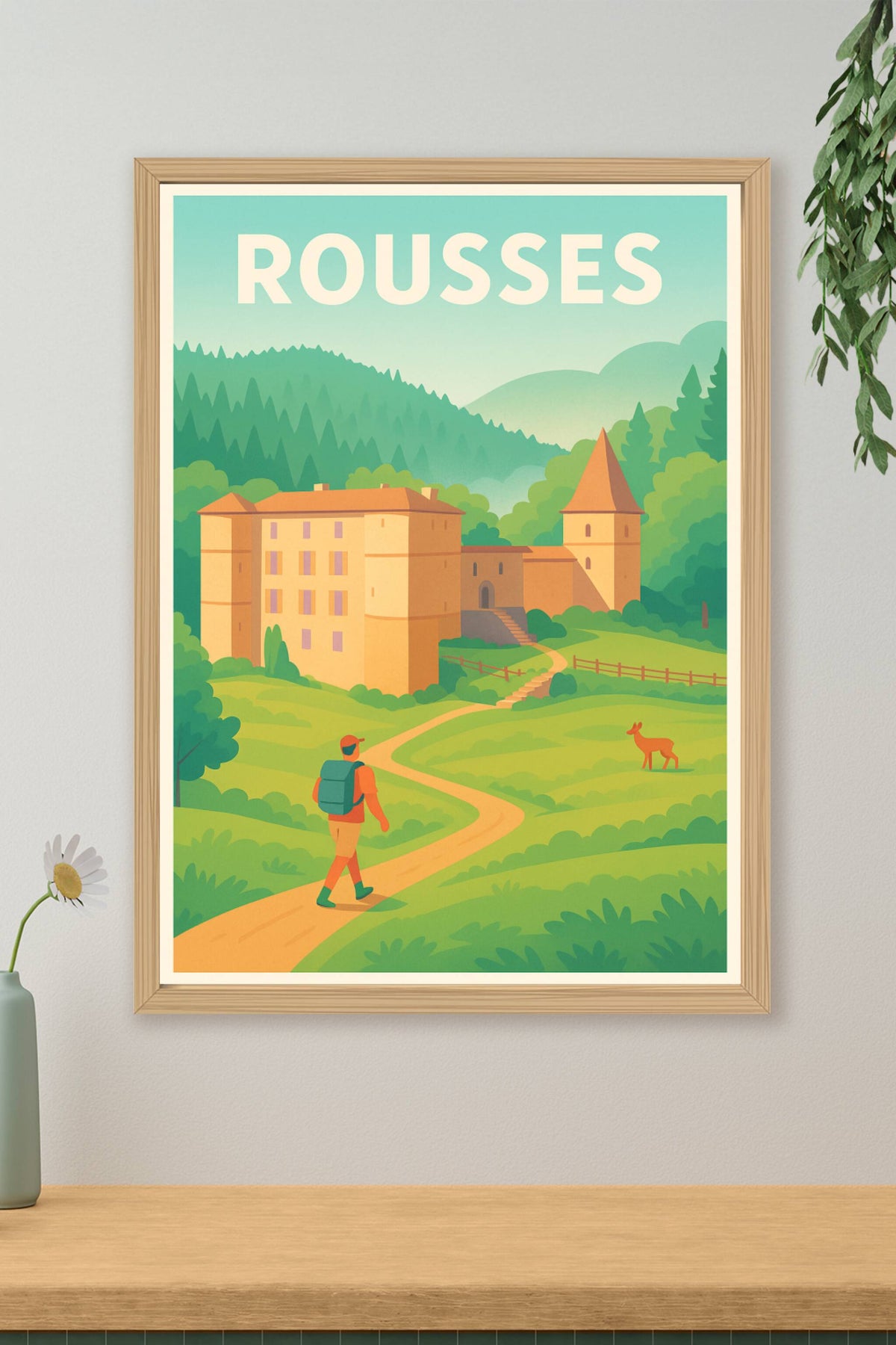 Affiche Rousses — Invitation à la randonnée au cœur de la nature · poster d'art de Rousses